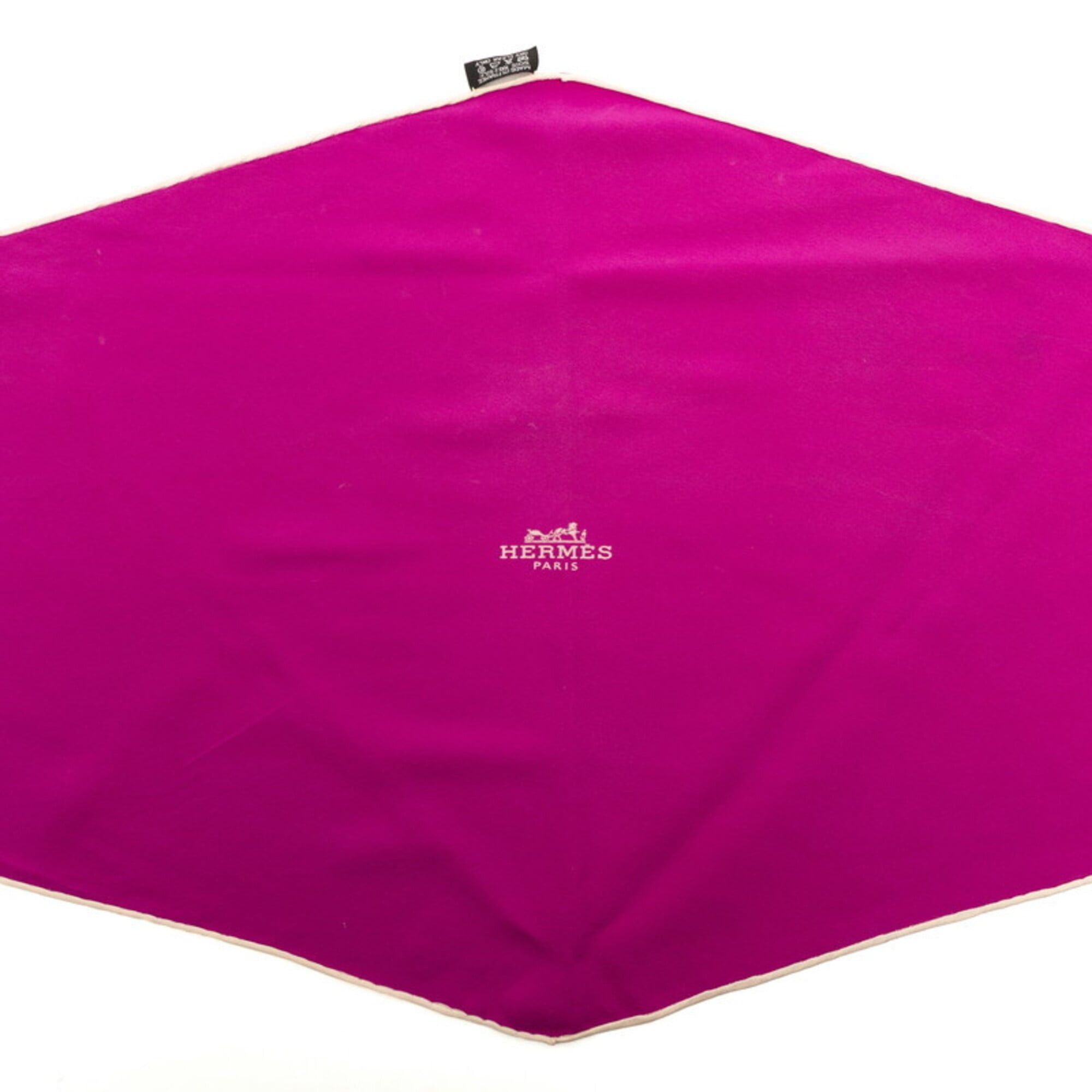 Hermes Hermes Losange Logo Diamond Shape Stole Scarf Muffler Purple White Silk Women's HERMES Size ONE SIZE - 3 Thumbnail