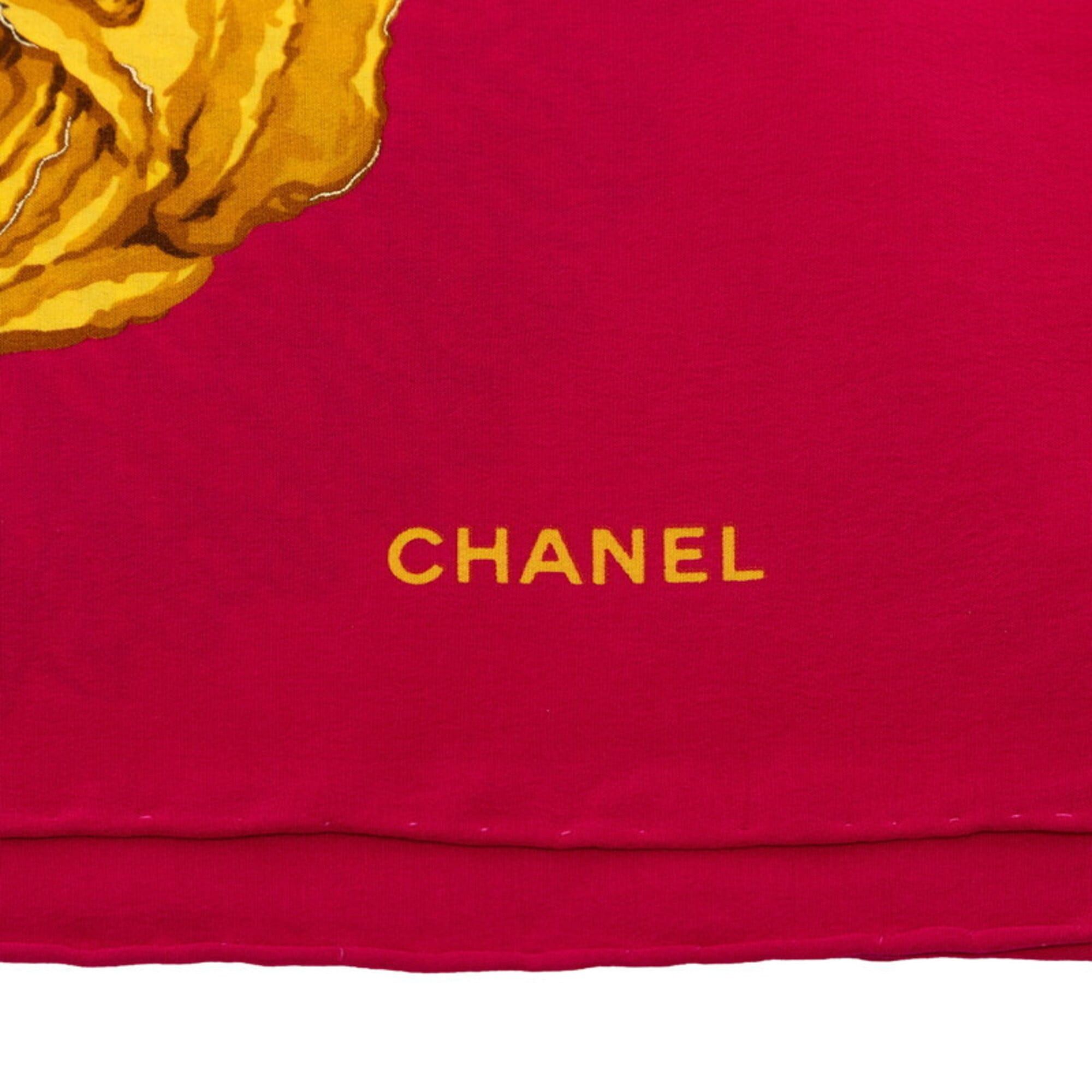 Chanel Chanel Camellia Coco Mark Scarf Muffler Pink Gold Silk Women's CHANEL Size ONE SIZE - 6 Thumbnail