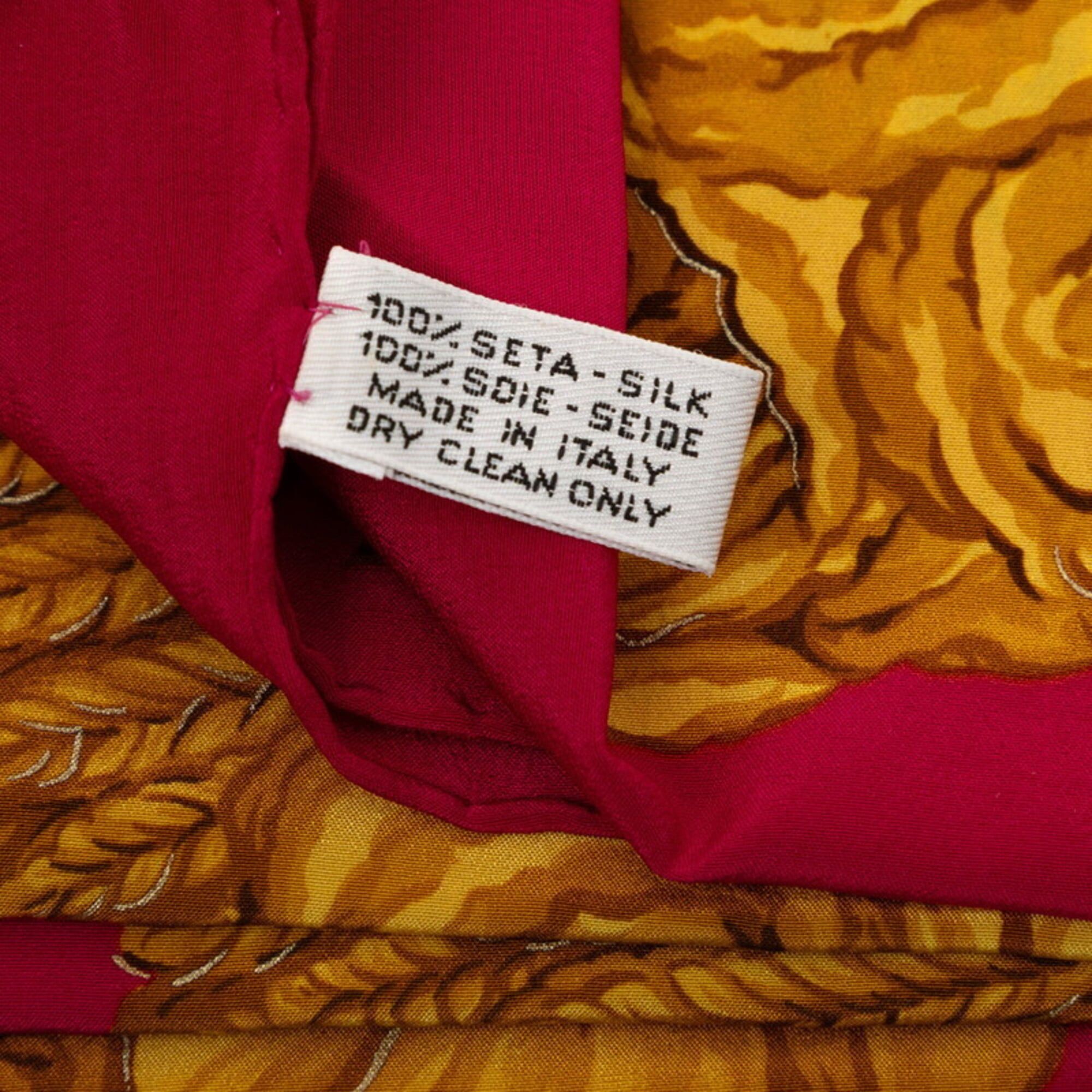 Chanel Chanel Camellia Coco Mark Scarf Muffler Pink Gold Silk Women's CHANEL Size ONE SIZE - 8 Thumbnail