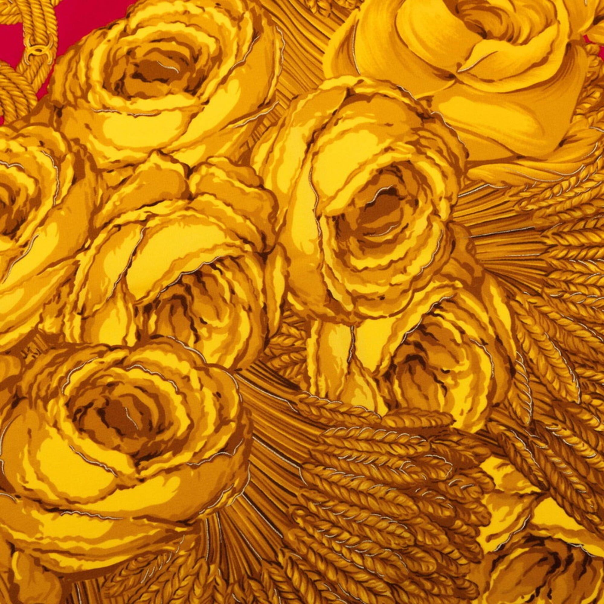 Chanel Chanel Camellia Coco Mark Scarf Muffler Pink Gold Silk Women's CHANEL Size ONE SIZE - 3 Thumbnail