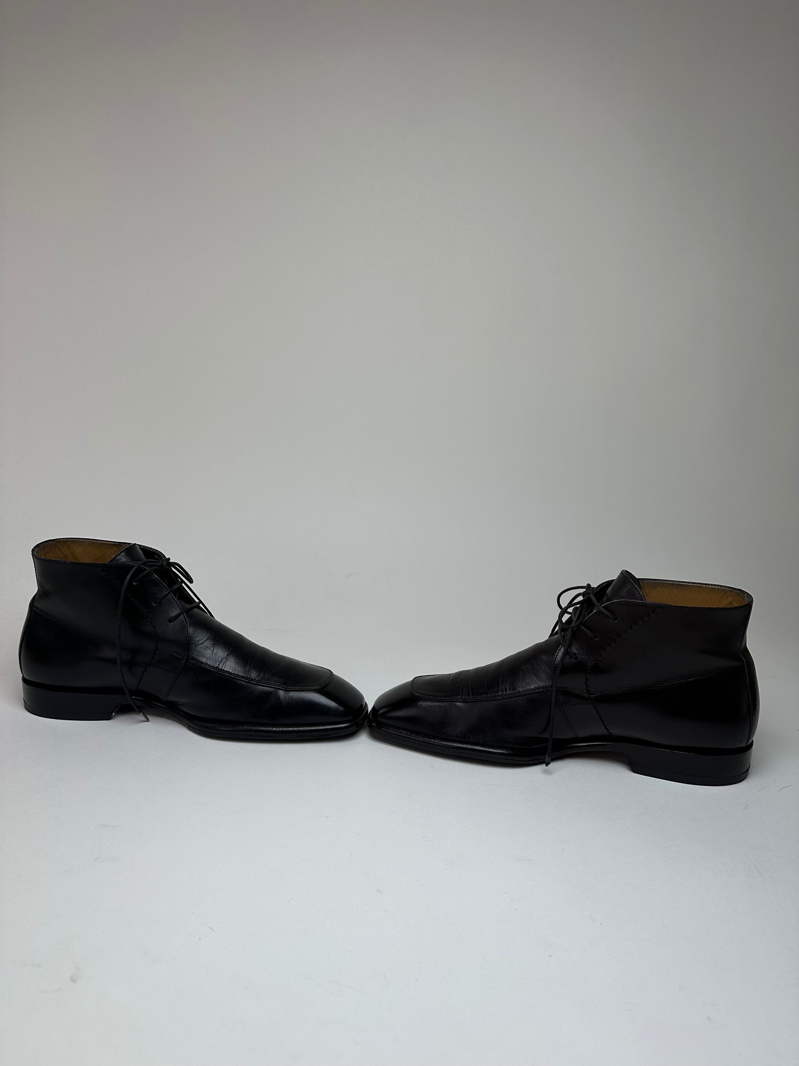Louis Vuitton Vintage Damier Leather Ankle Boots Black EU38 Size US 7 / IT 37 - 10 Thumbnail