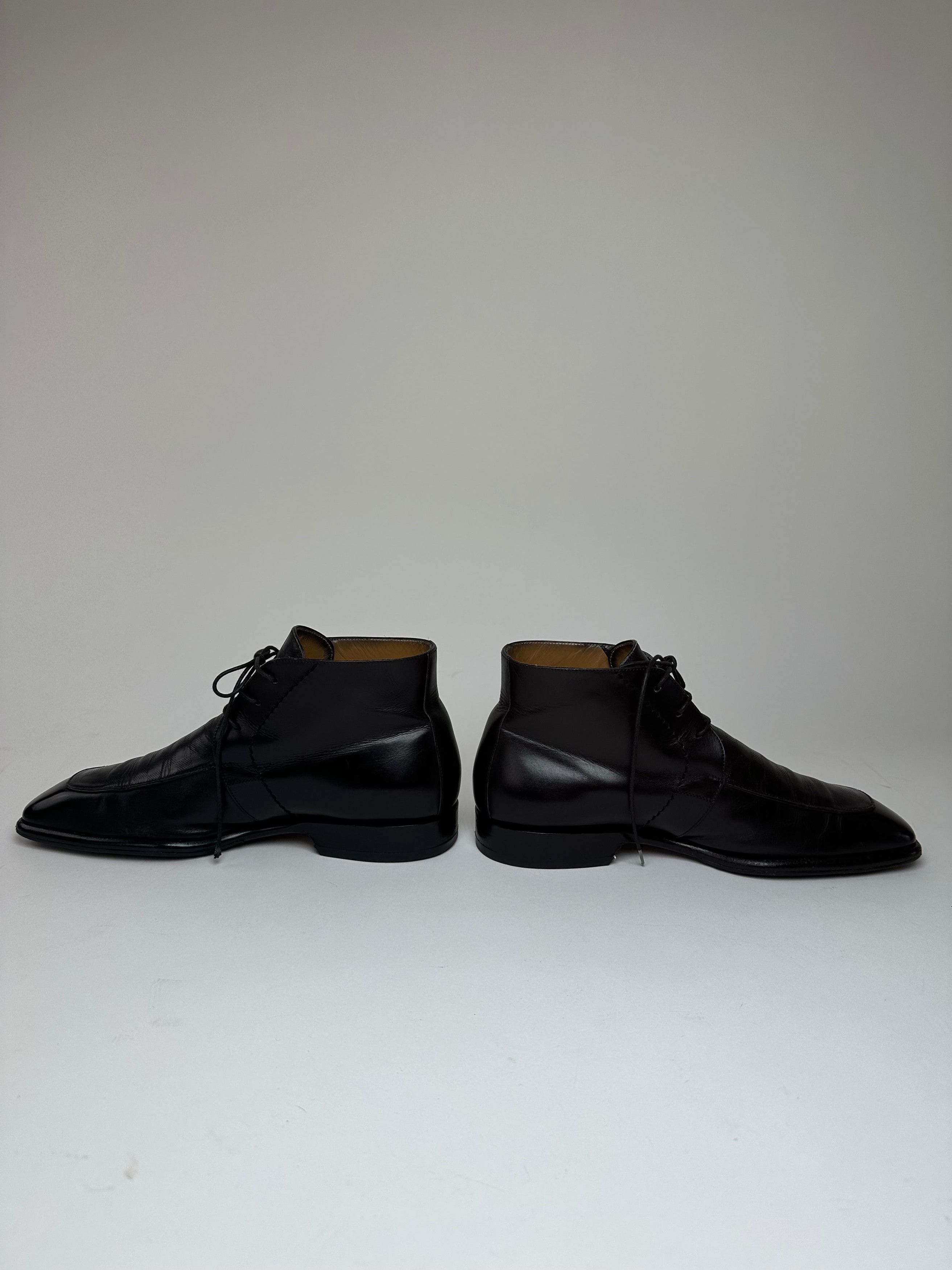 Louis Vuitton Vintage Damier Leather Ankle Boots Black EU38 Size US 7 / IT 37 - 8 Thumbnail