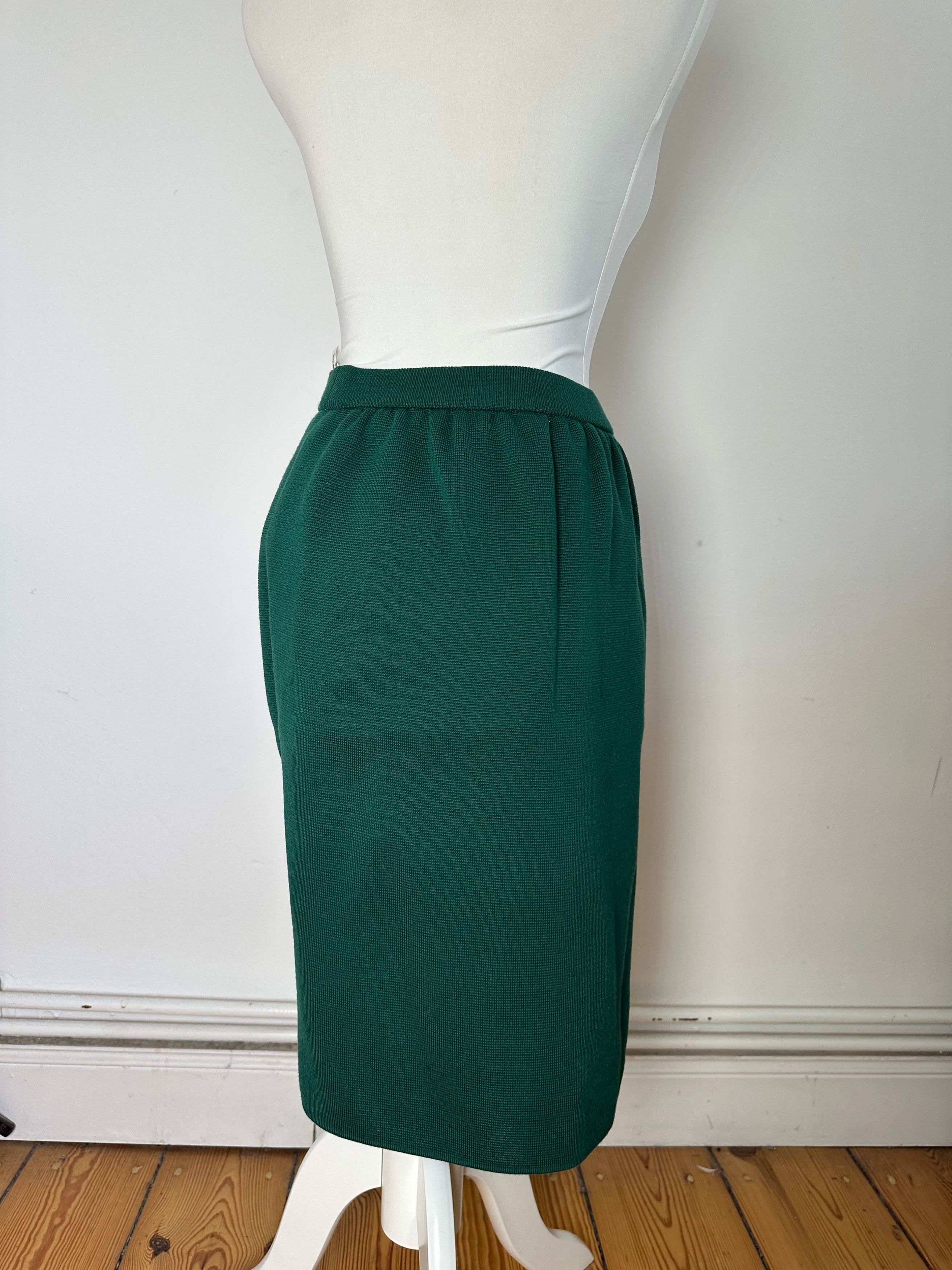 Yves Saint Laurent Vintage Forest Green Wool Pencil Skirt Size 30" / US 8 / IT 44 - 12 Thumbnail