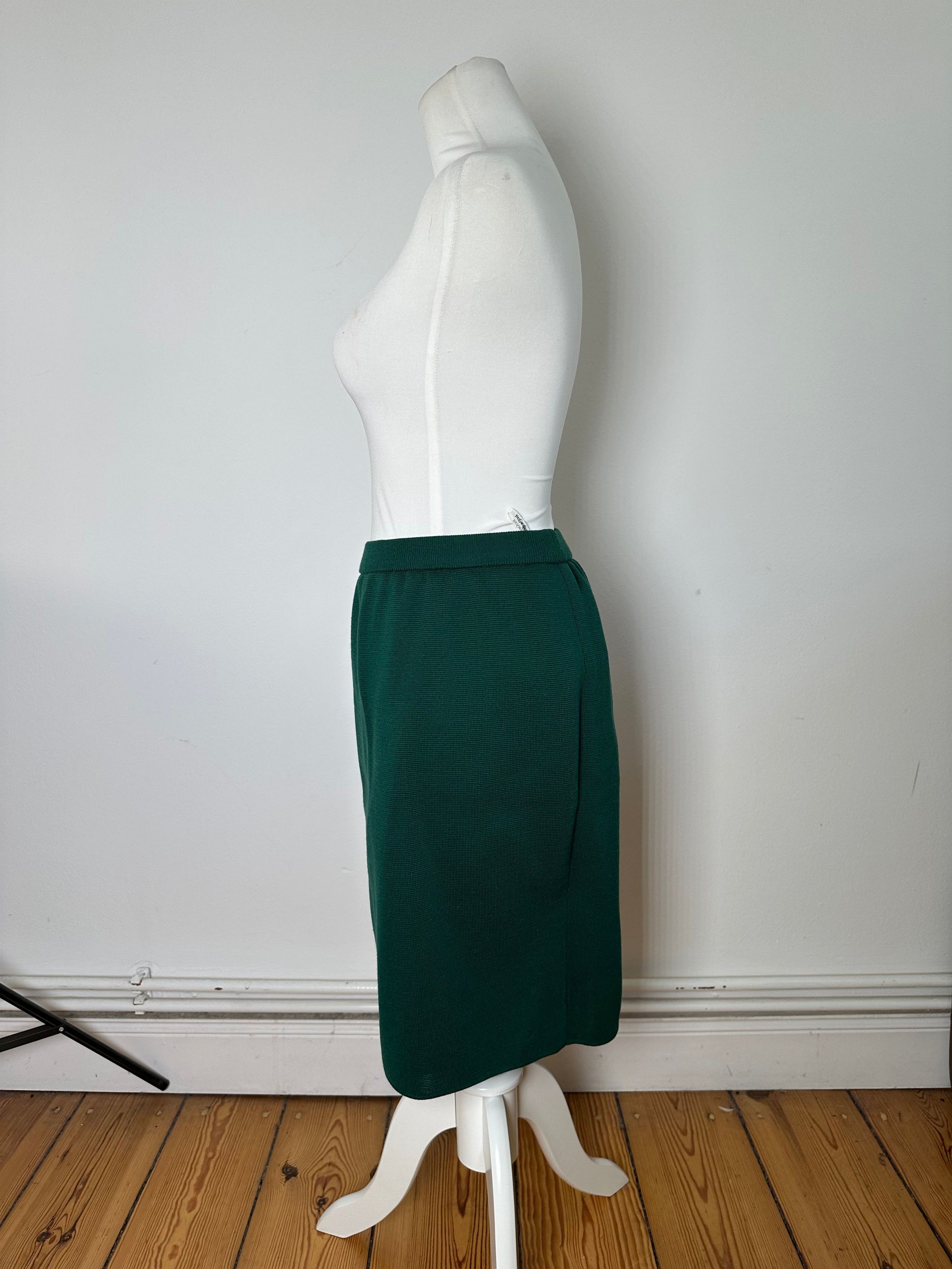 Yves Saint Laurent Vintage Forest Green Wool Pencil Skirt Size 30" / US 8 / IT 44 - 2 Thumbnail