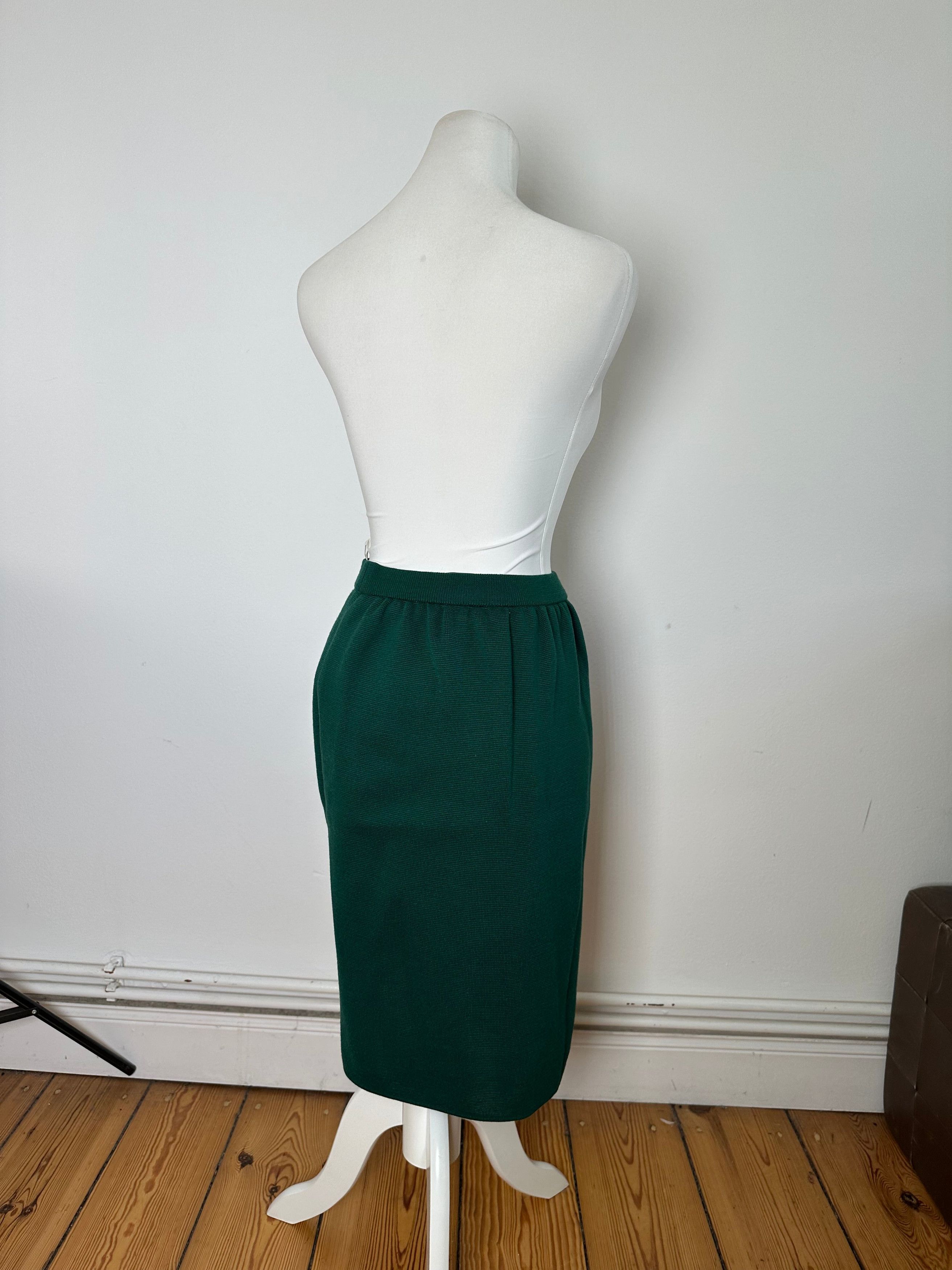 Yves Saint Laurent Vintage Forest Green Wool Pencil Skirt Size 30" / US 8 / IT 44 - 3 Thumbnail