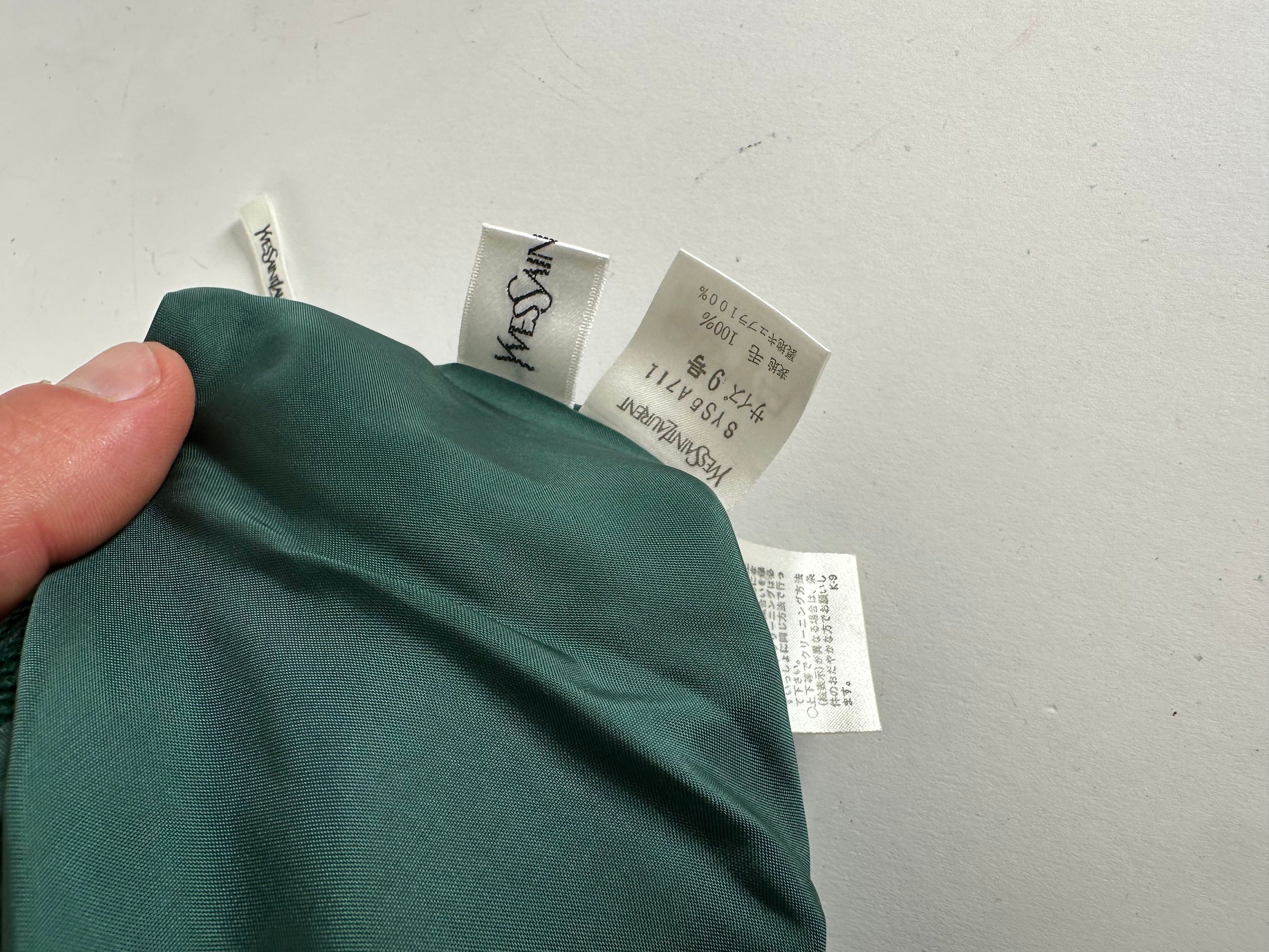Yves Saint Laurent Vintage Forest Green Wool Pencil Skirt Size 30" / US 8 / IT 44 - 5 Thumbnail