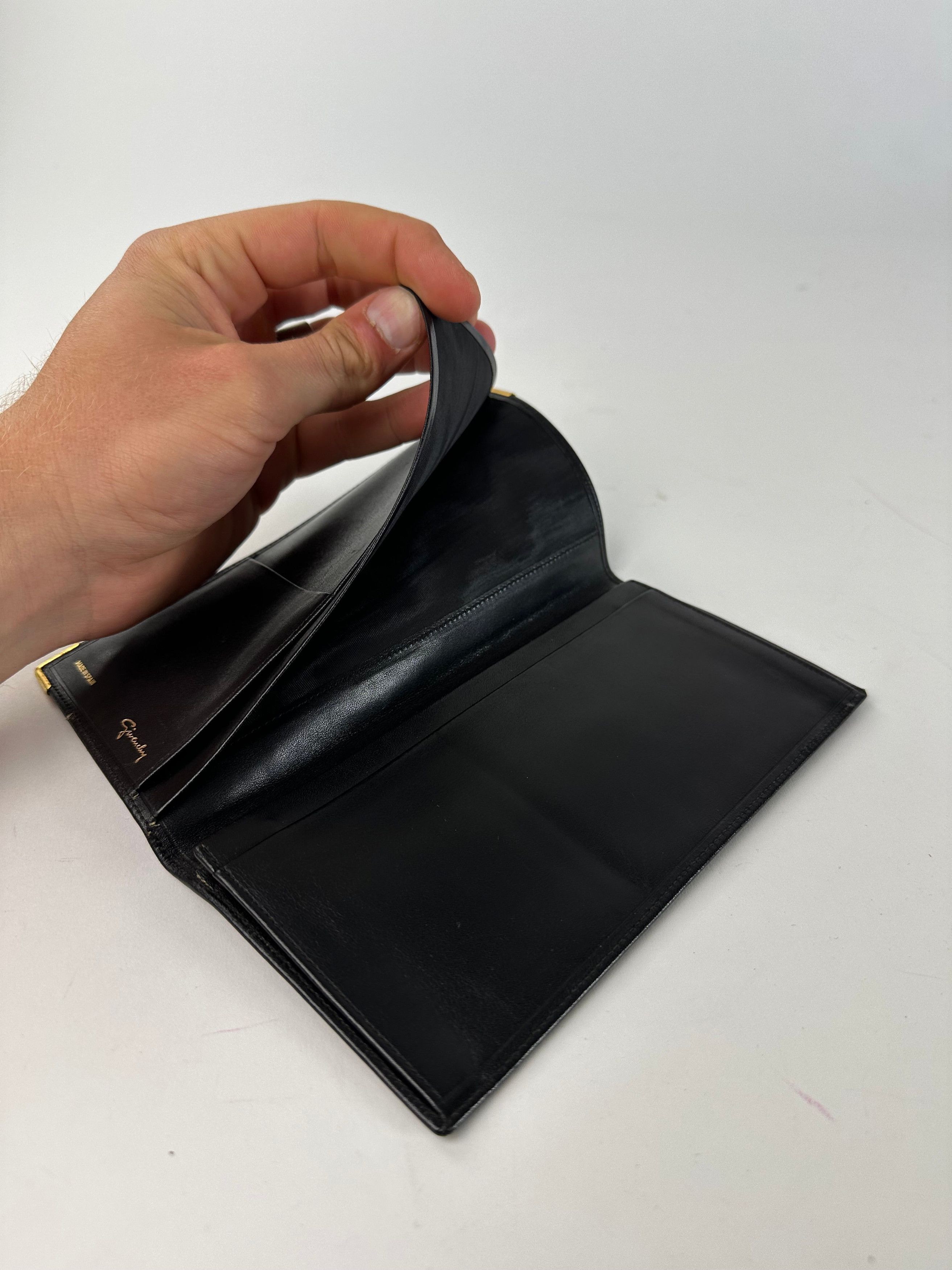 Givenchy Vintage 4G Logo Leather Long Wallet Black Size ONE SIZE - 4 Thumbnail