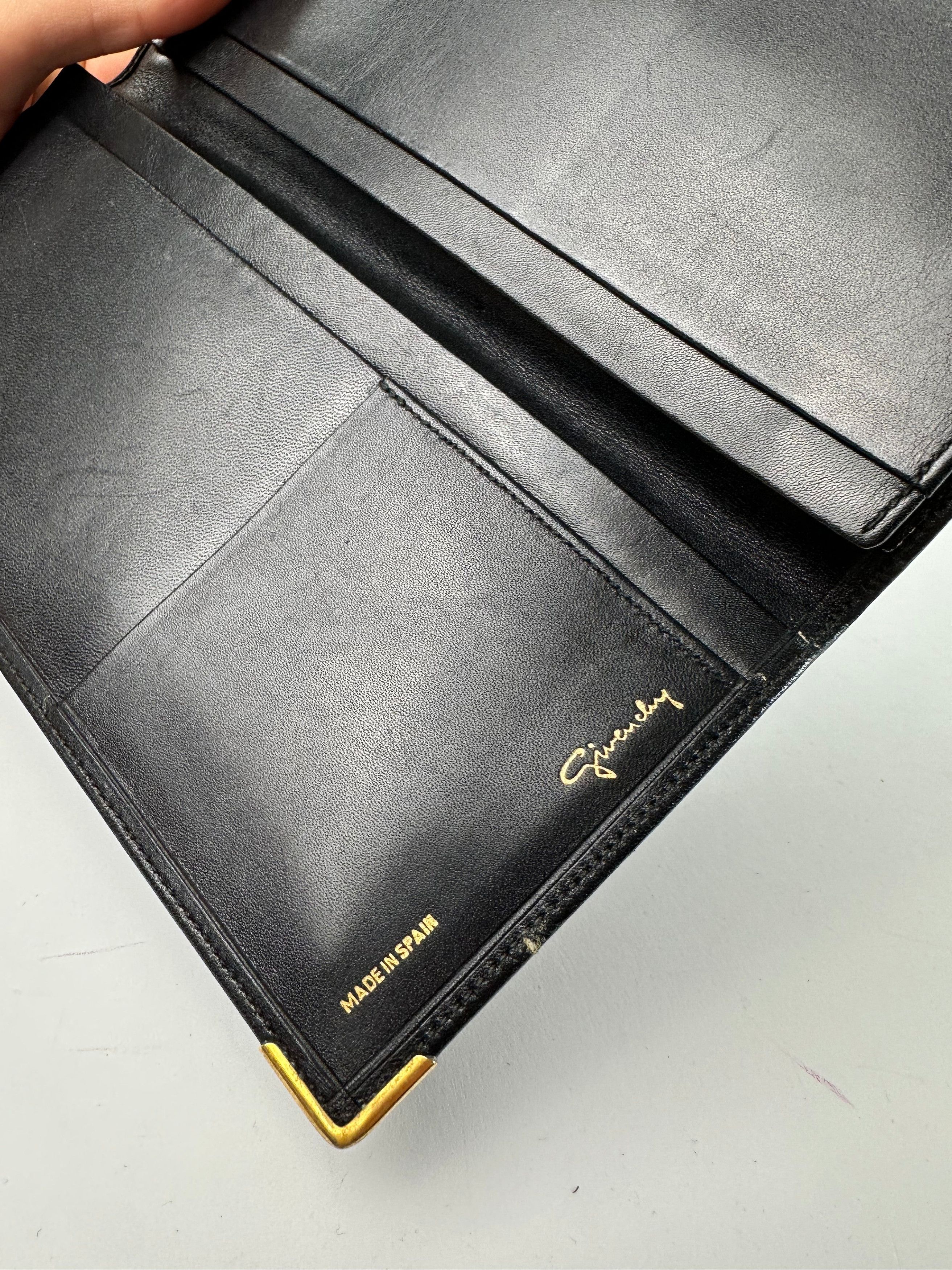 Givenchy Vintage 4G Logo Leather Long Wallet Black Size ONE SIZE - 5 Thumbnail