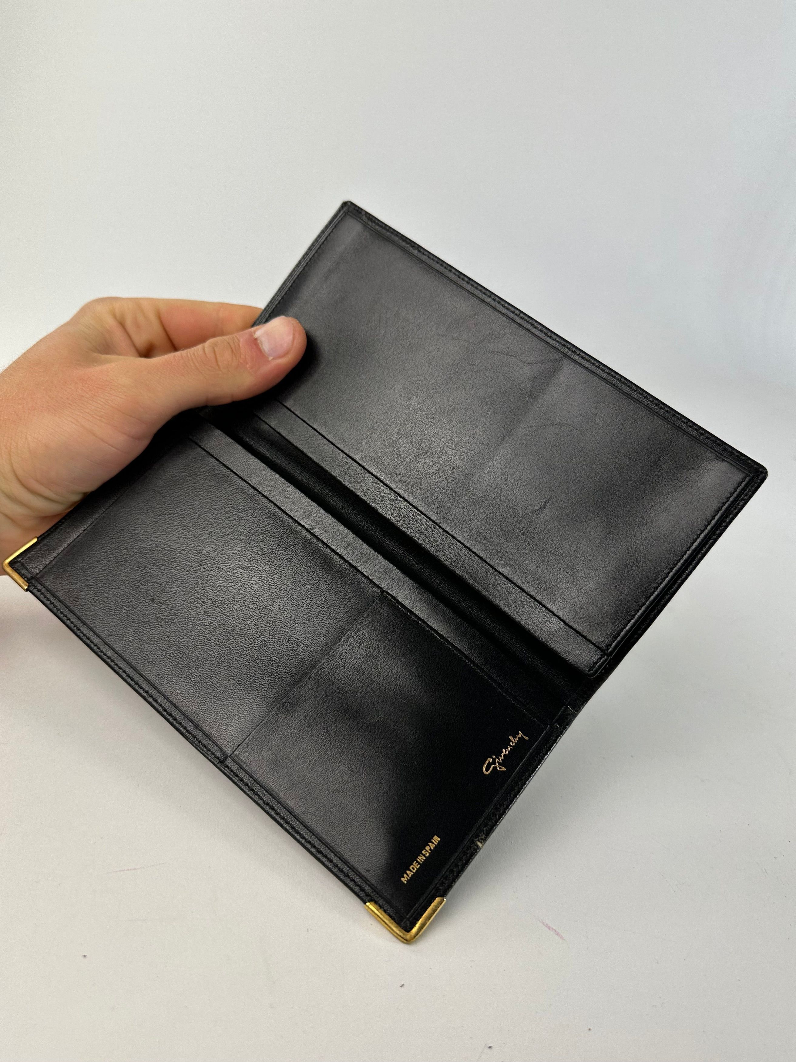 Givenchy Vintage 4G Logo Leather Long Wallet Black Size ONE SIZE - 7 Thumbnail