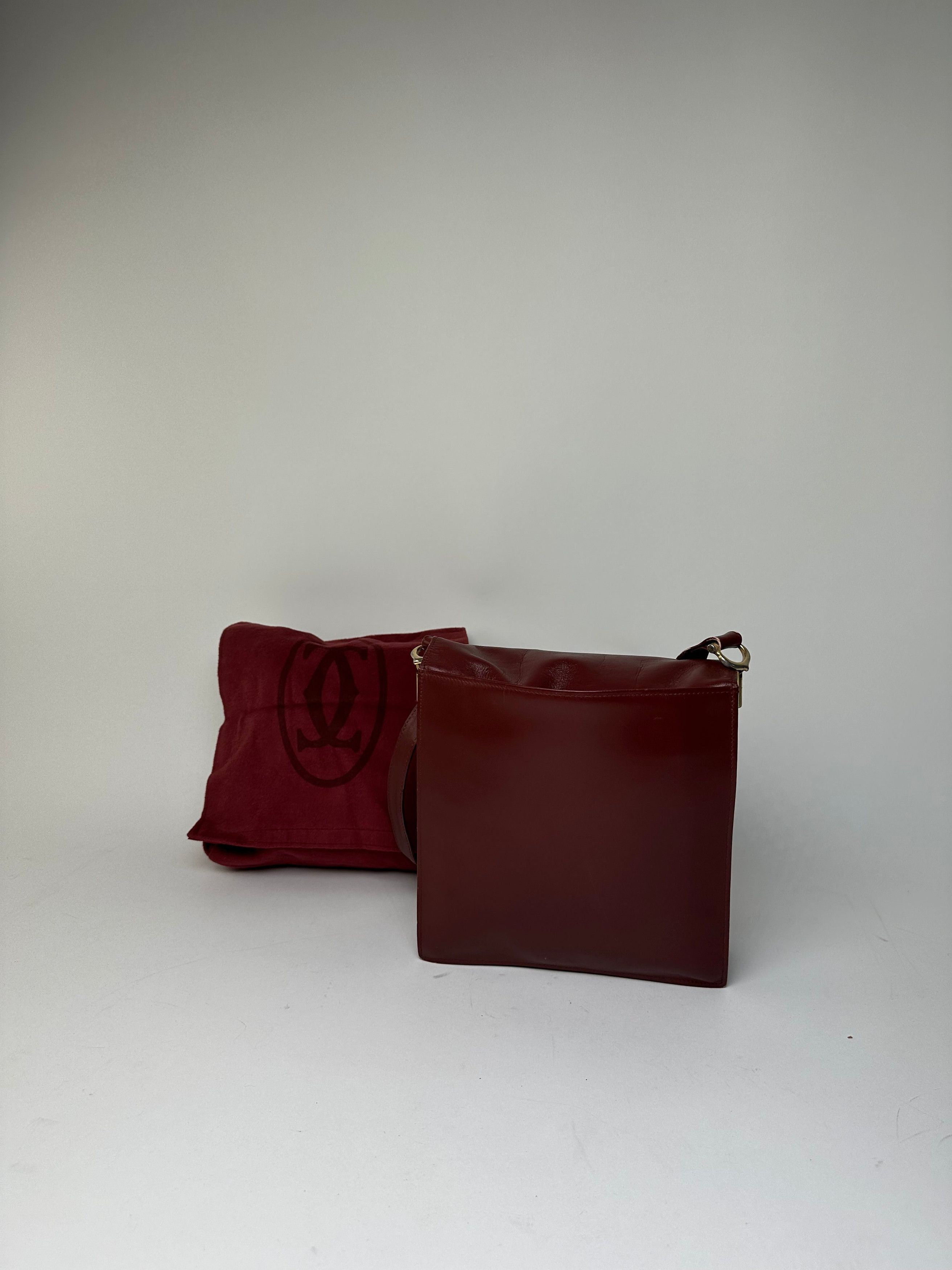 Cartier Vintage Must de Leather Shoulder Bag Bordeaux Size ONE SIZE - 14 Thumbnail