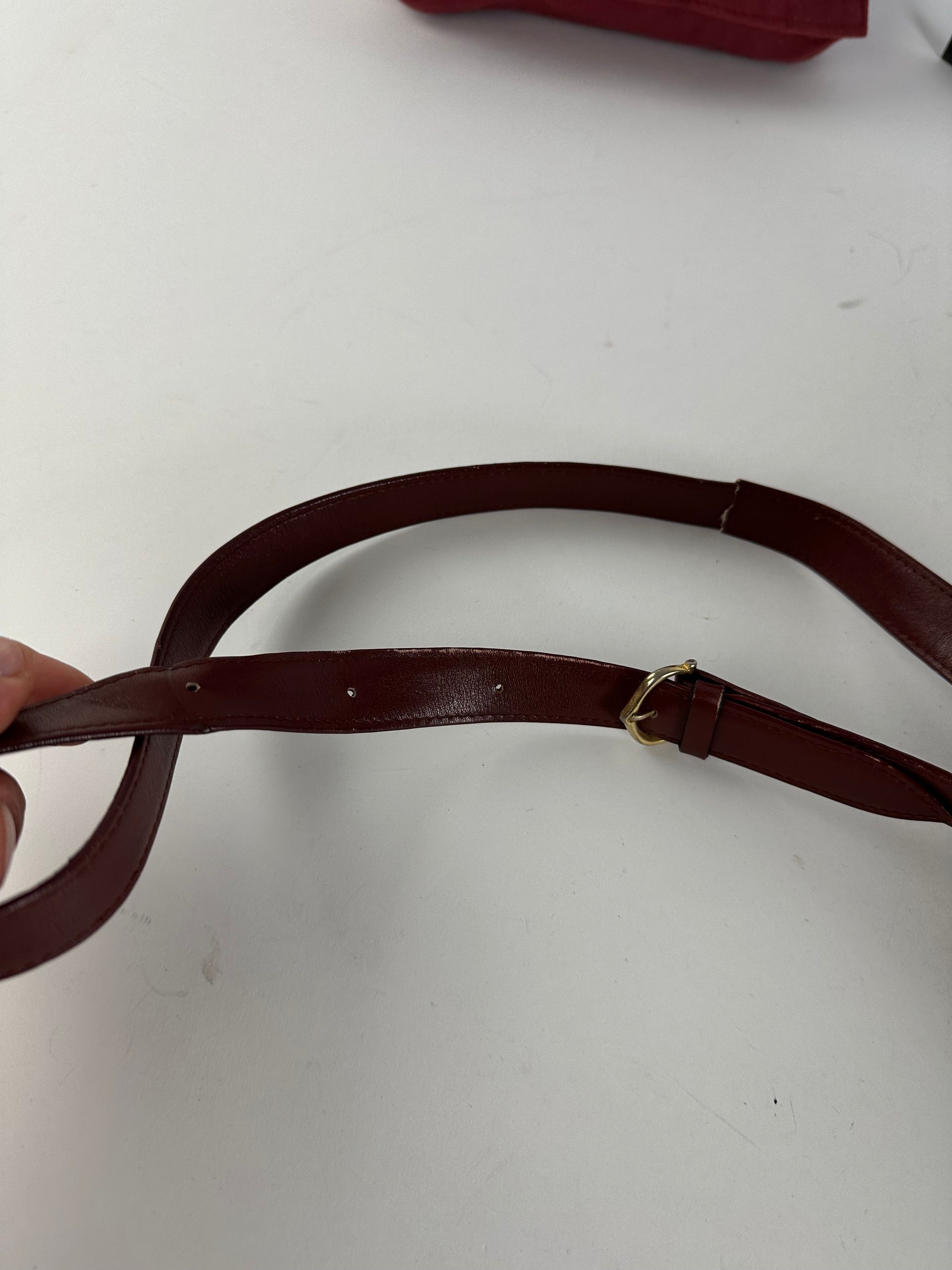 Cartier Vintage Must de Leather Shoulder Bag Bordeaux Size ONE SIZE - 4 Thumbnail