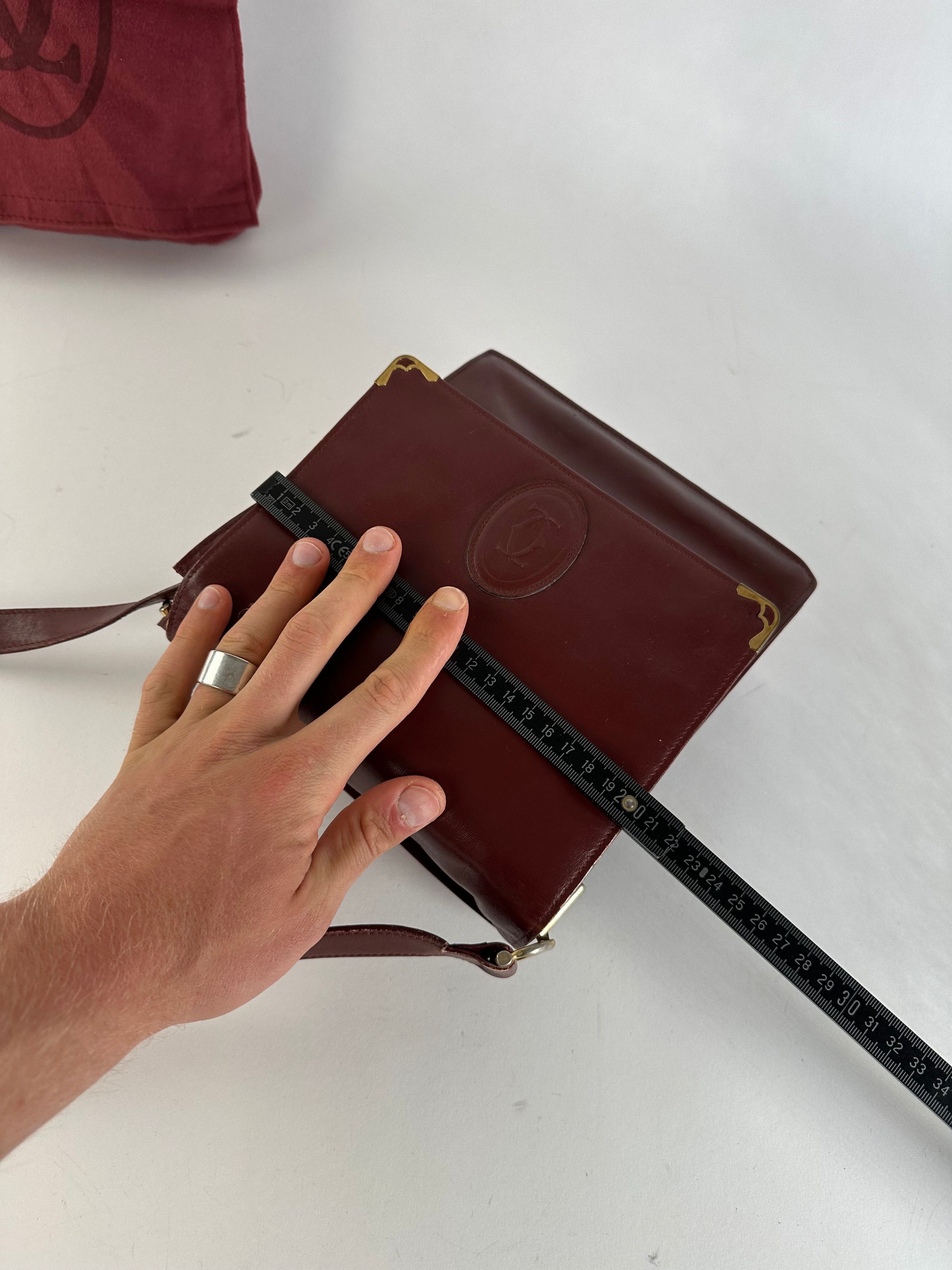 Cartier Vintage Must de Leather Shoulder Bag Bordeaux Size ONE SIZE - 10 Thumbnail