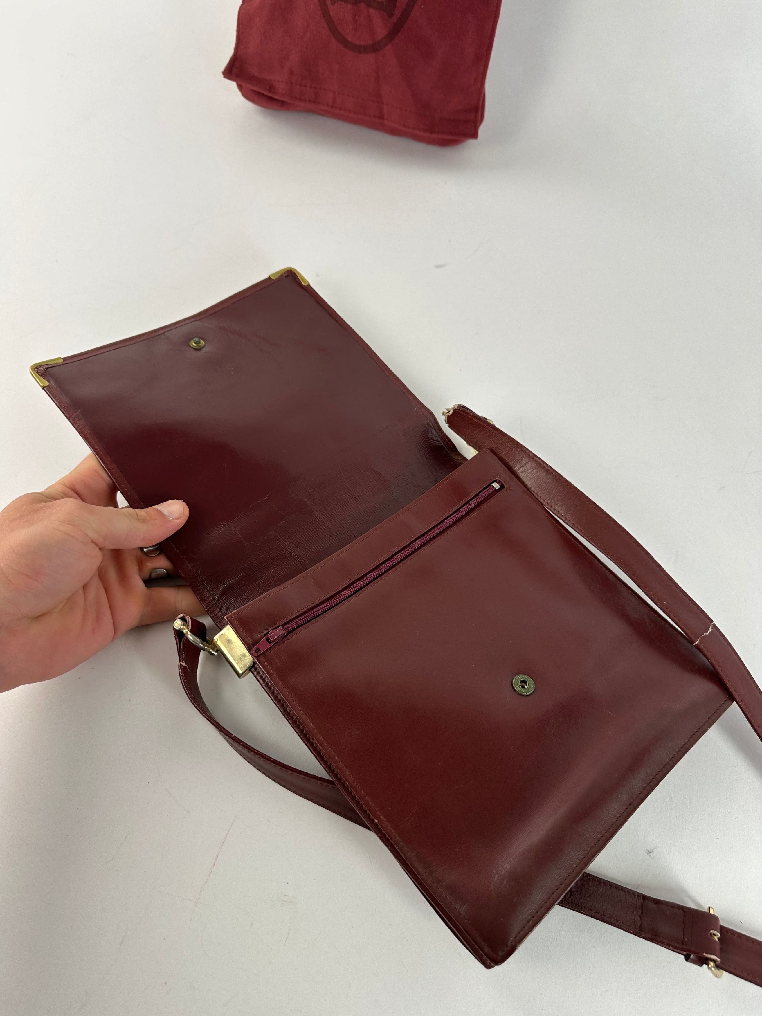 Cartier Vintage Must de Leather Shoulder Bag Bordeaux Size ONE SIZE - 5 Thumbnail