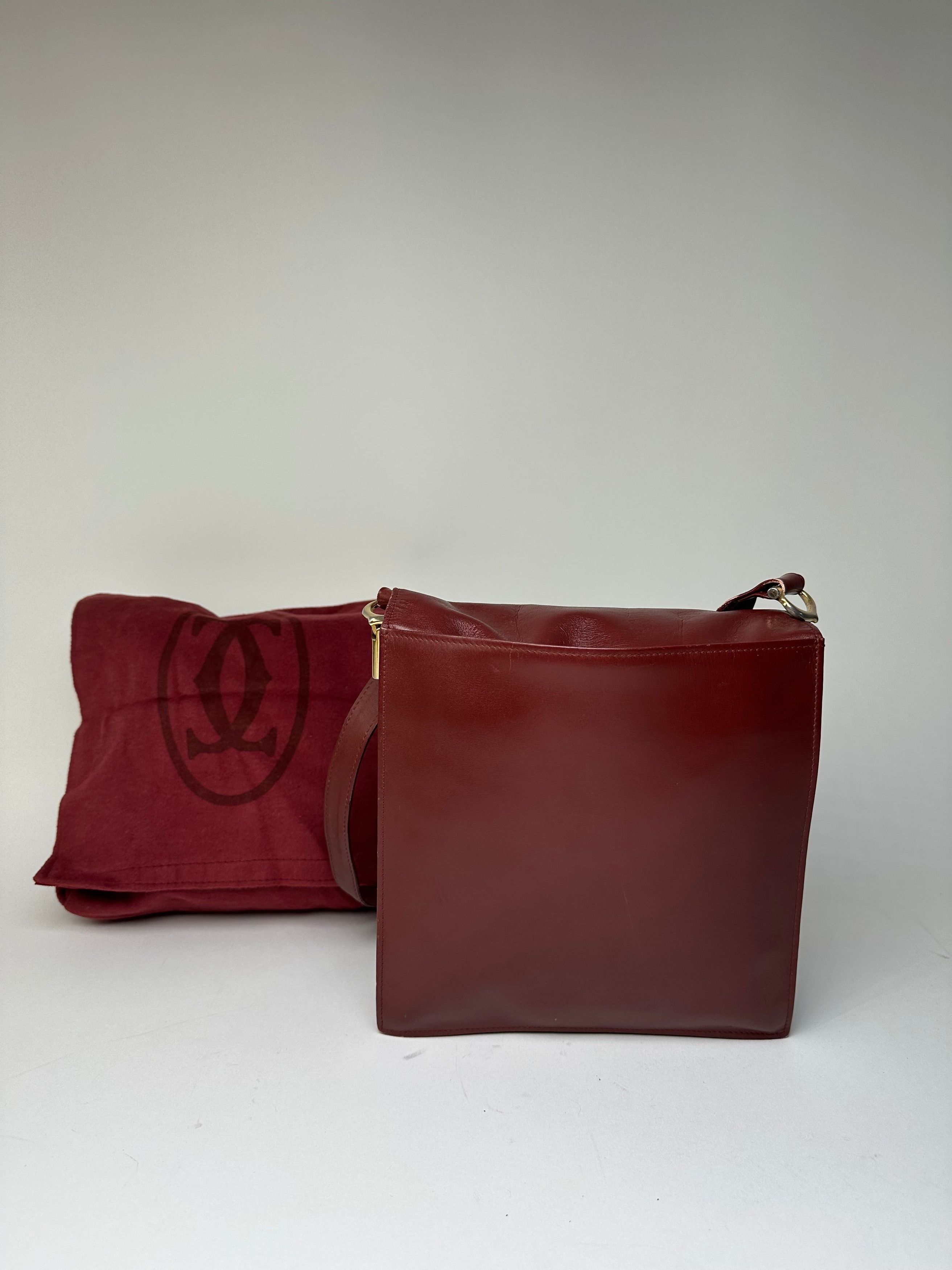 Cartier Vintage Must de Leather Shoulder Bag Bordeaux Size ONE SIZE - 2 Thumbnail