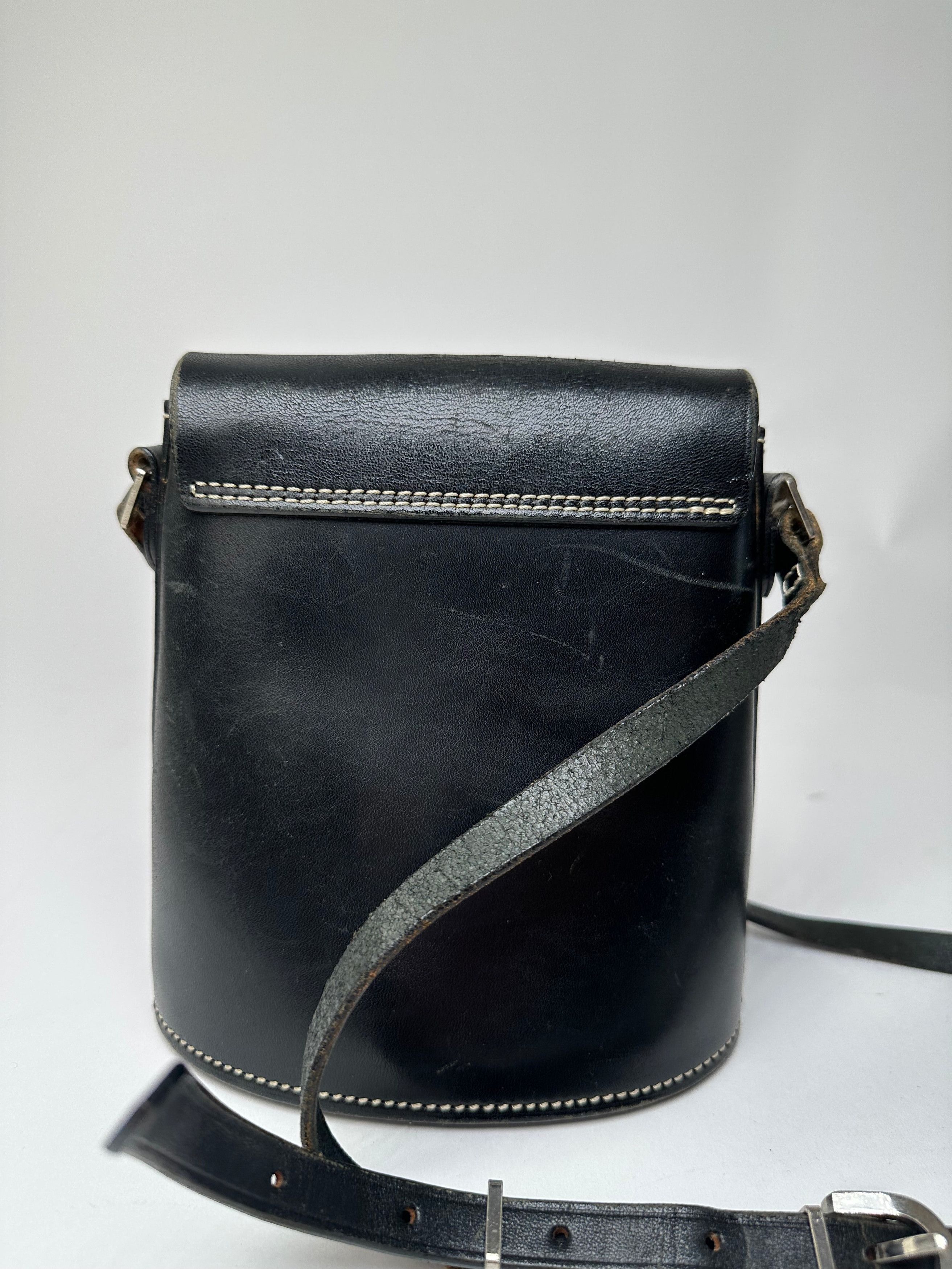 Courreges Vintage Paris Leather Crossbody Flap Bag Black Size ONE SIZE - 10 Thumbnail