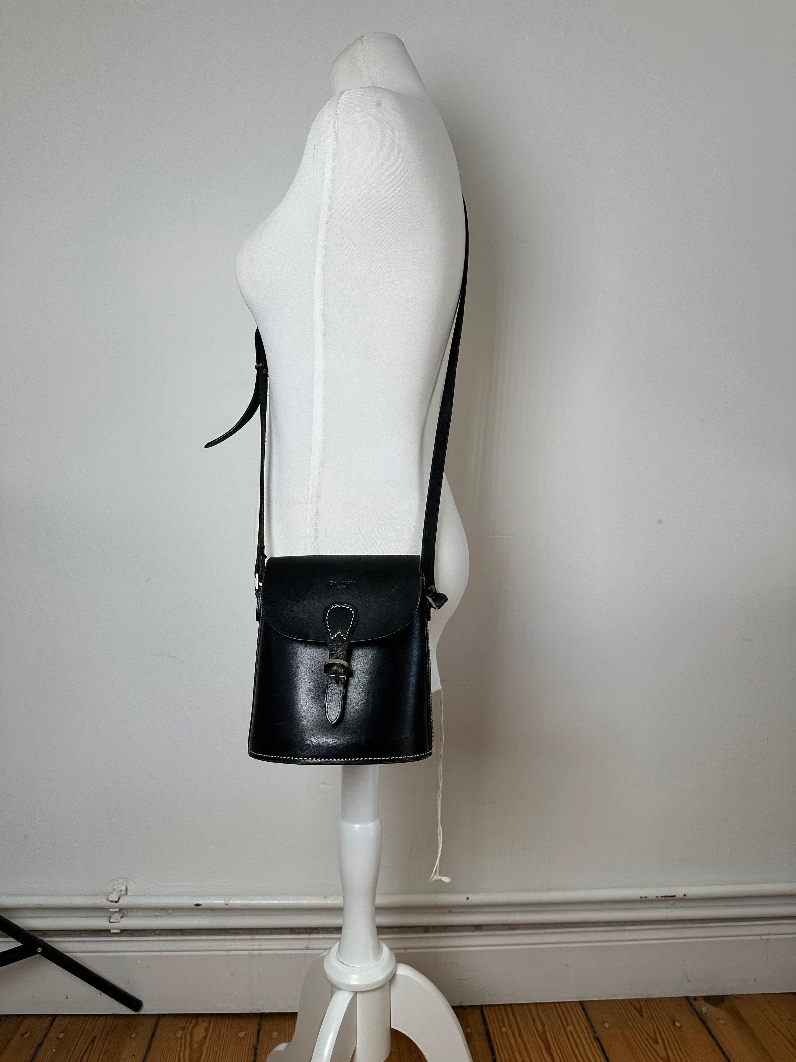 Courreges Vintage Paris Leather Crossbody Flap Bag Black Size ONE SIZE - 14 Thumbnail
