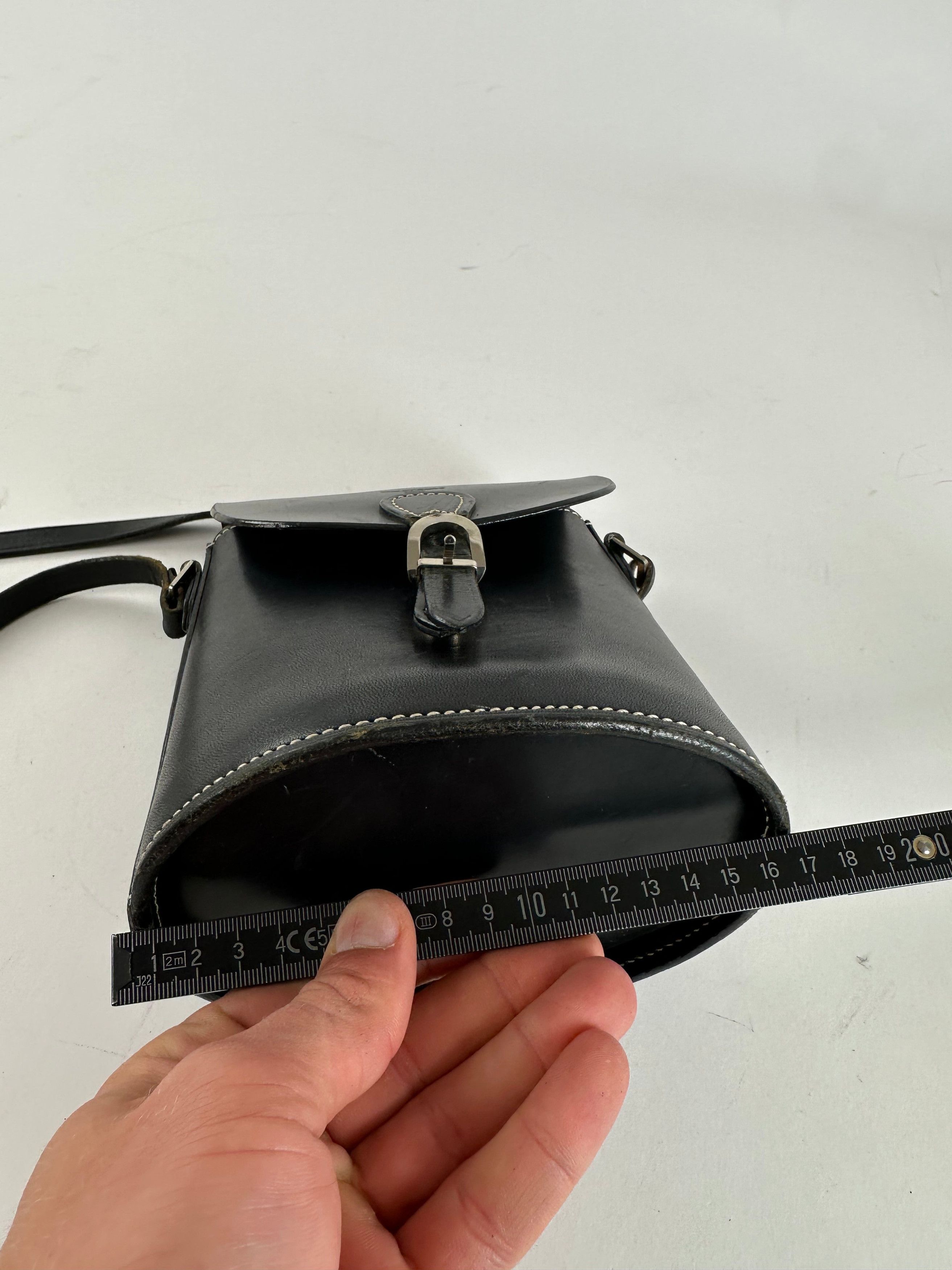 Courreges Vintage Paris Leather Crossbody Flap Bag Black Size ONE SIZE - 12 Thumbnail