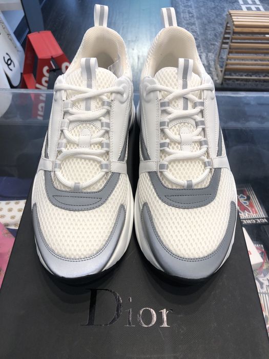 Dior Homme White Mesh And Leather B22 Low Top Sneakers Size 39