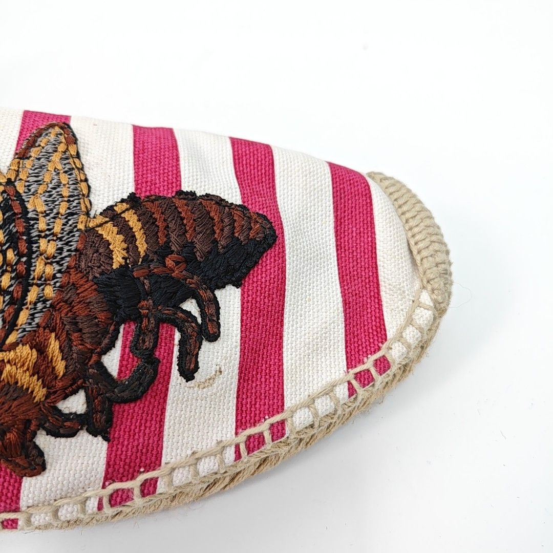 Gucci Gucci Striped Bee & Flower Canvas Espadrilles Size 7 Size US 7 / EU 40 - 7 Thumbnail