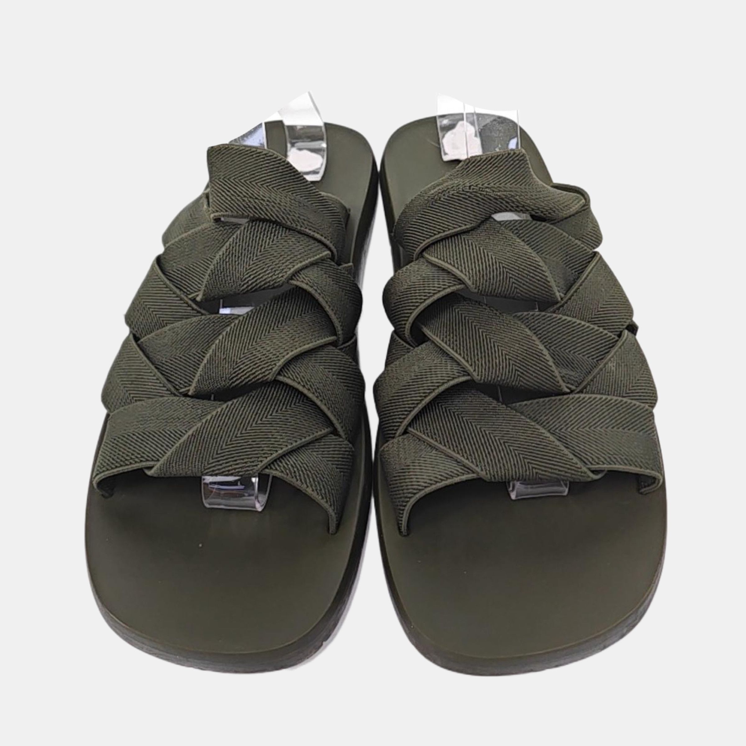 Bottega Veneta Bottega Veneta Green Woven Fabric Slides Size 42 Size US 9 / EU 42 - 3 Thumbnail