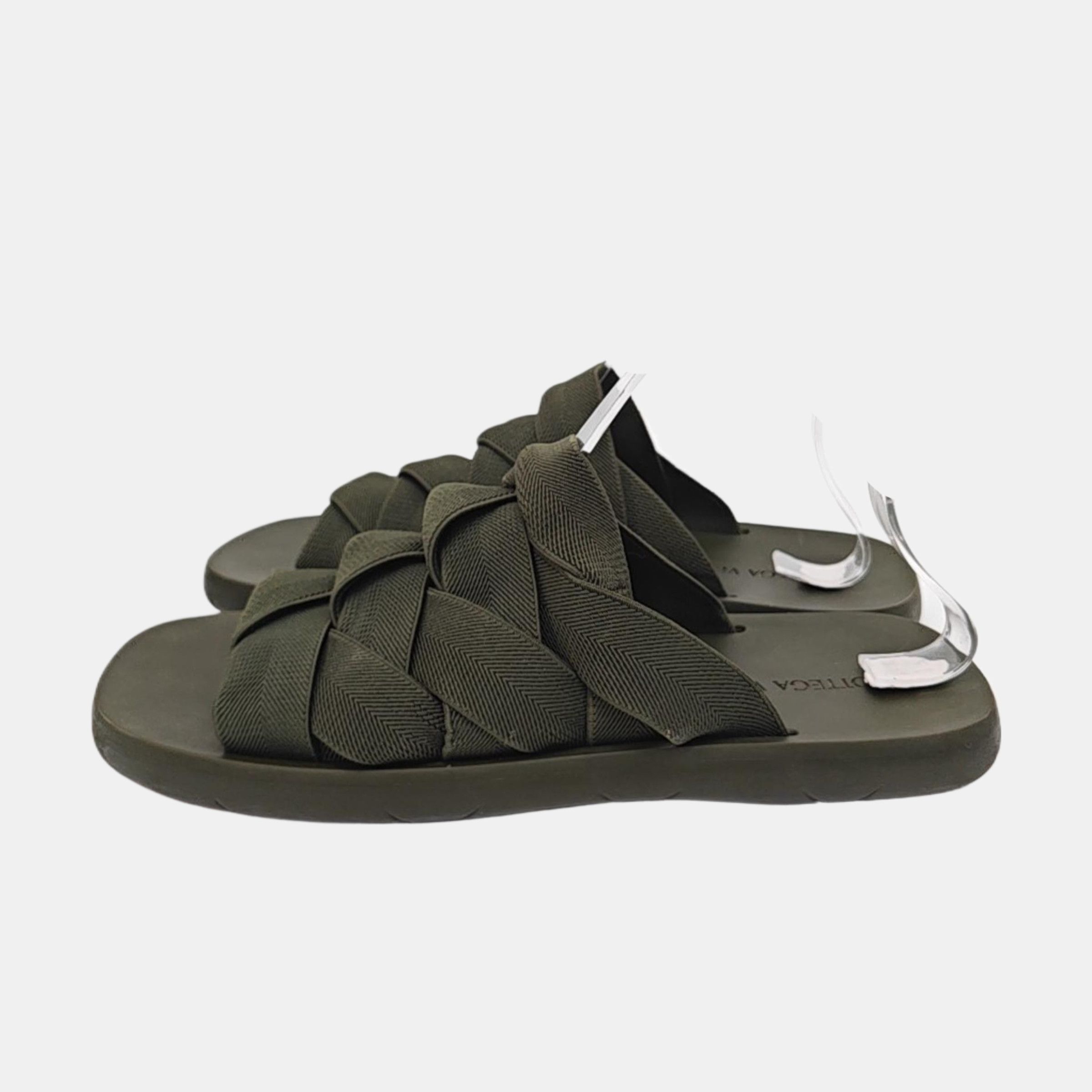 Bottega Veneta Bottega Veneta Green Woven Fabric Slides Size 42 Size US 9 / EU 42 - 6 Thumbnail