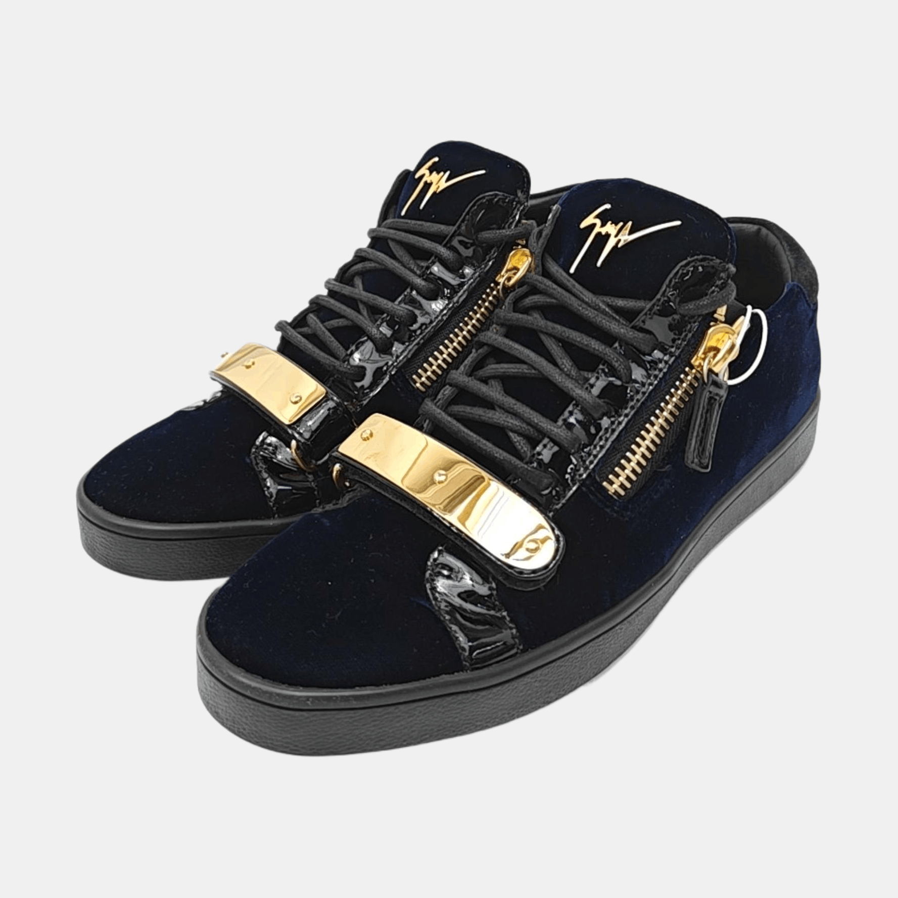 Giuseppe Zanotti Giuseppe Zanotti Navy Suede Low-Top Sneakers 40 Size US 7 / EU 40 - 2 Thumbnail
