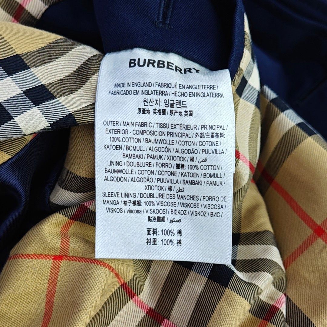 Burberry Burberry Navy Blue Cotton Trench Coat 48 Size US M / EU 48-50 / 2 - 3 Thumbnail