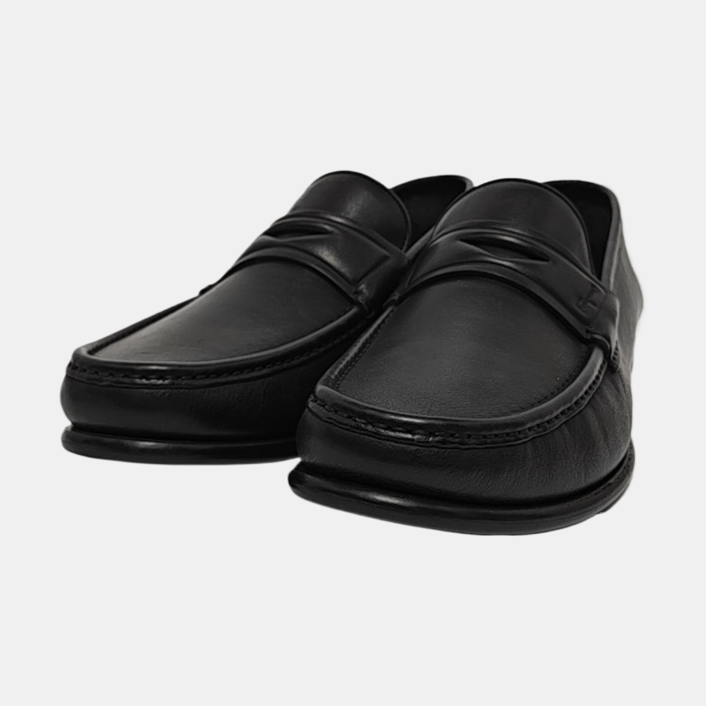 Salvatore Ferragamo Ferragamo Black Leather Penny Loafers 9 Size US 10 / EU 43 - 2 Thumbnail