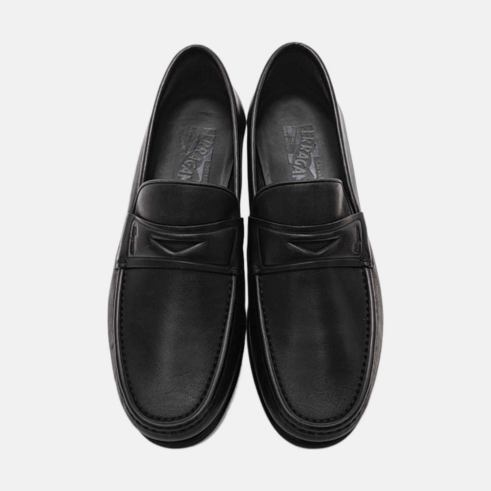 Salvatore Ferragamo Ferragamo Black Leather Penny Loafers 9 Size US 10 / EU 43 - 3 Thumbnail