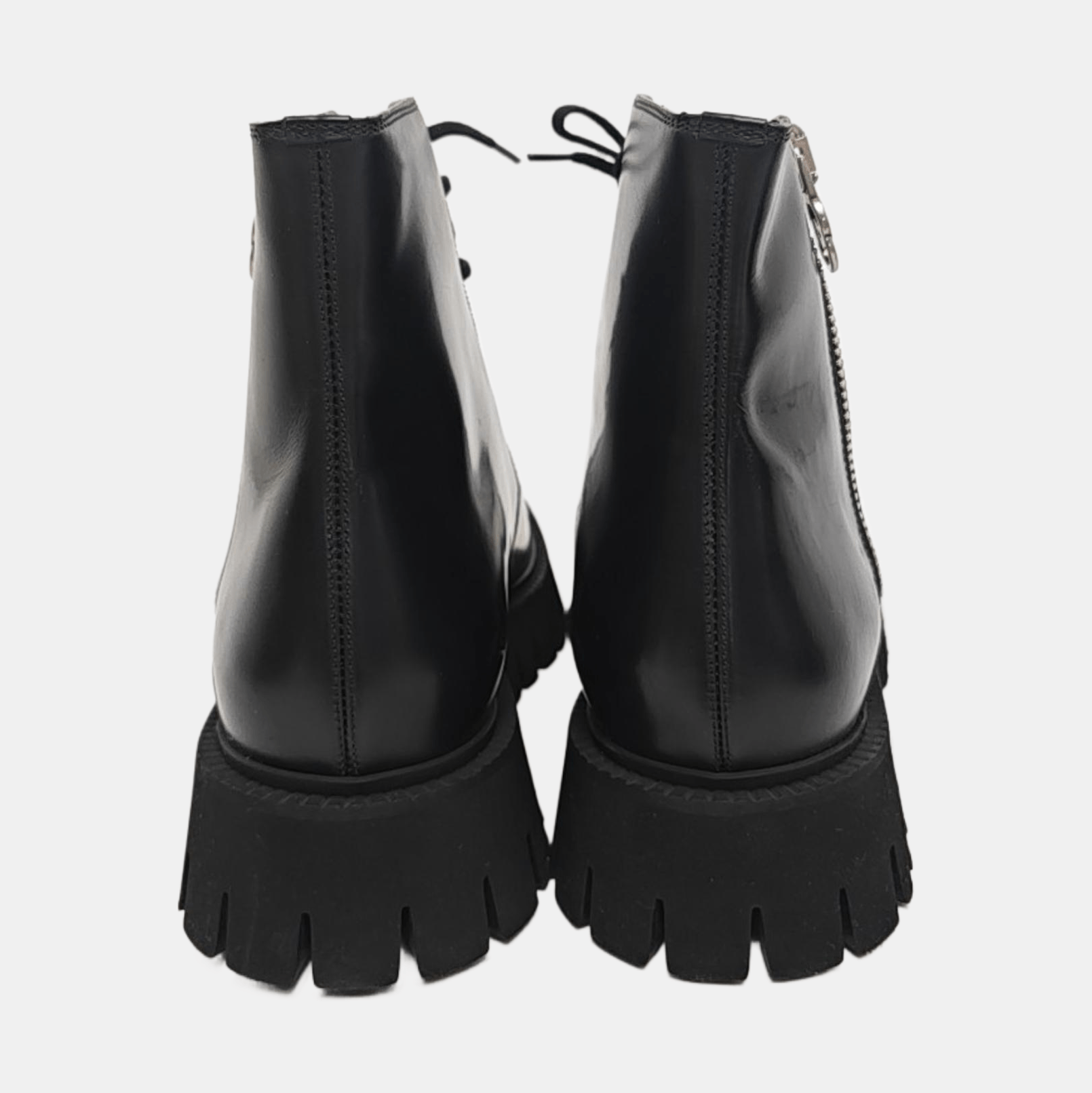 Gucci GUCCI Leather Side-Zip Lace-Up Boots 10 Size US 11 / EU 44 - 4 Thumbnail