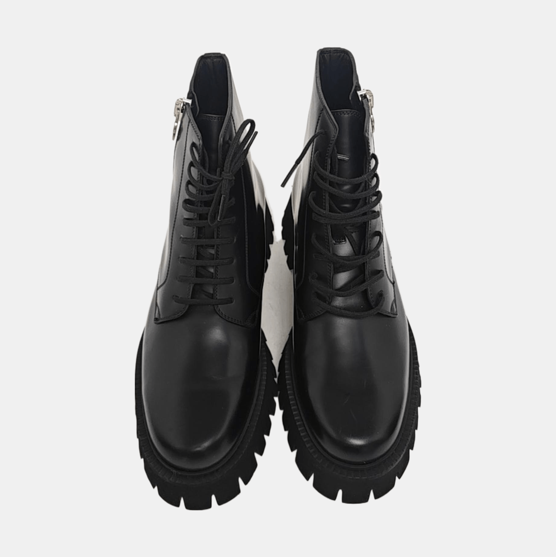 Gucci GUCCI Leather Side-Zip Lace-Up Boots 10 Size US 11 / EU 44 - 3 Thumbnail
