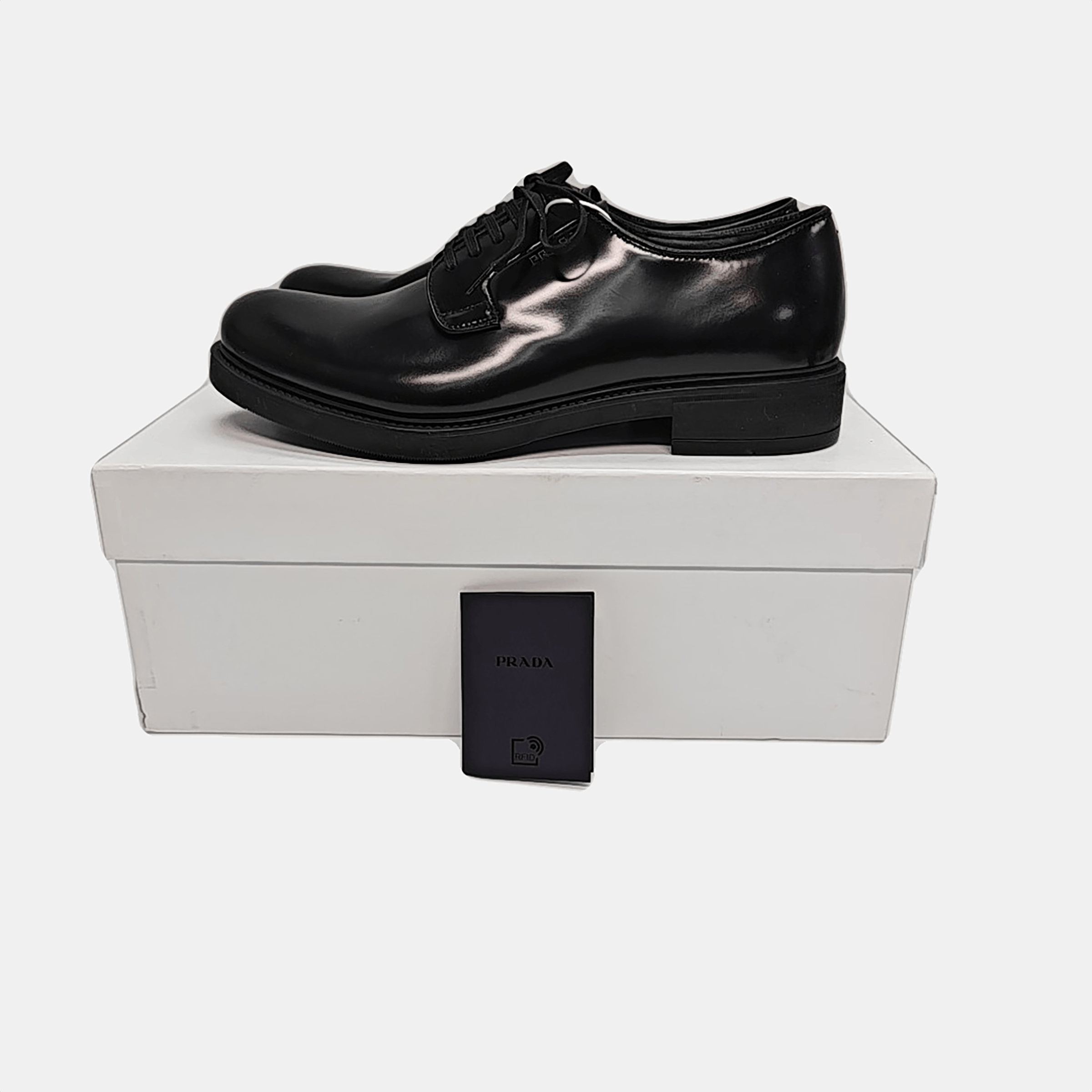 Prada Prada Black Leather Derby Shoes 7.5 Size US 7.5 / EU 40-41 - 6 Thumbnail