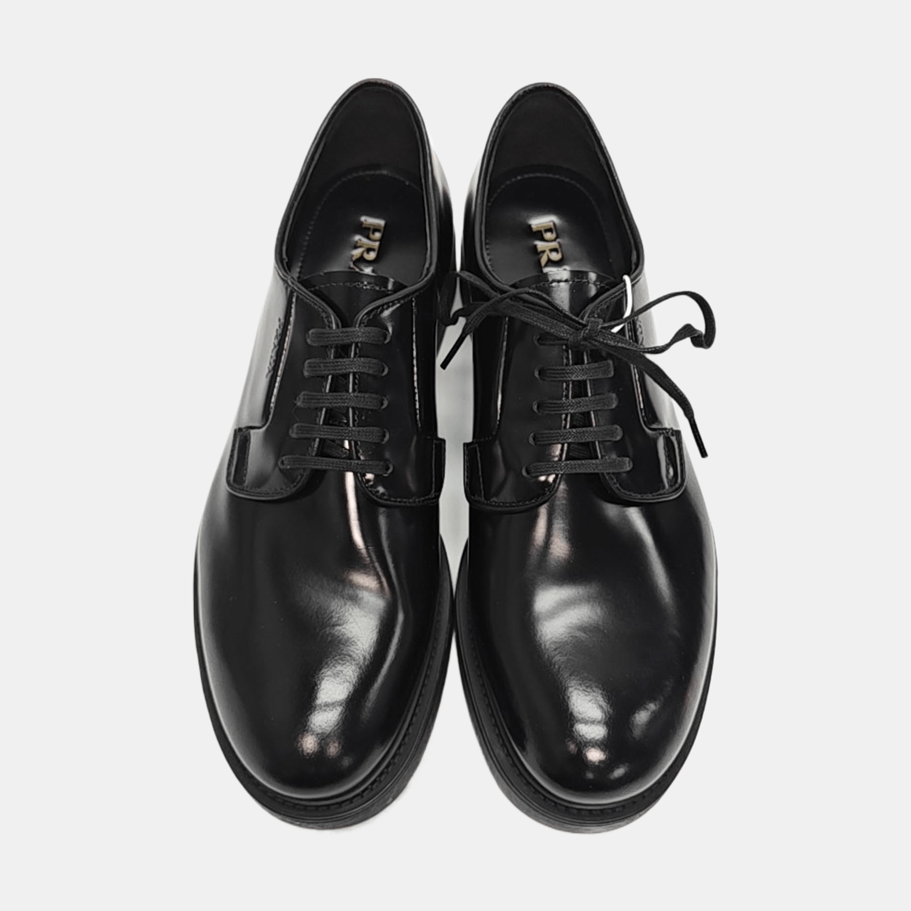 Prada Prada Black Leather Derby Shoes 7.5 Size US 7.5 / EU 40-41 - 3 Thumbnail