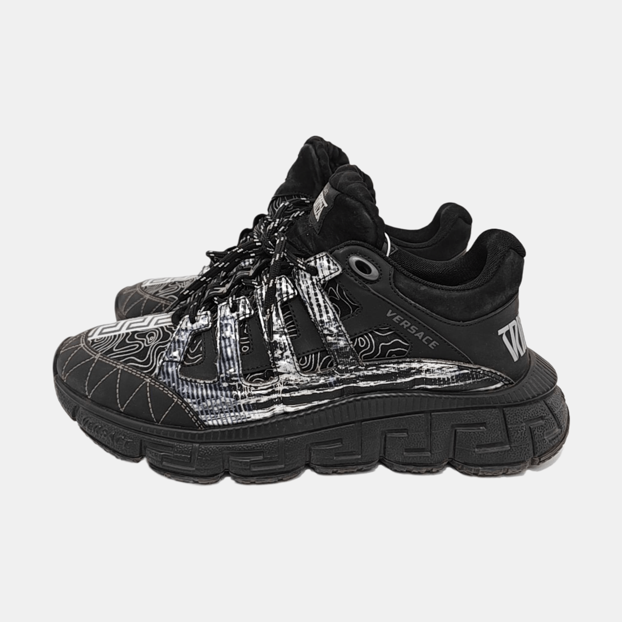 Versace Versace Black Greca Trigreca Sneakers Size 43 Size US 10 / EU 43 - 6 Thumbnail