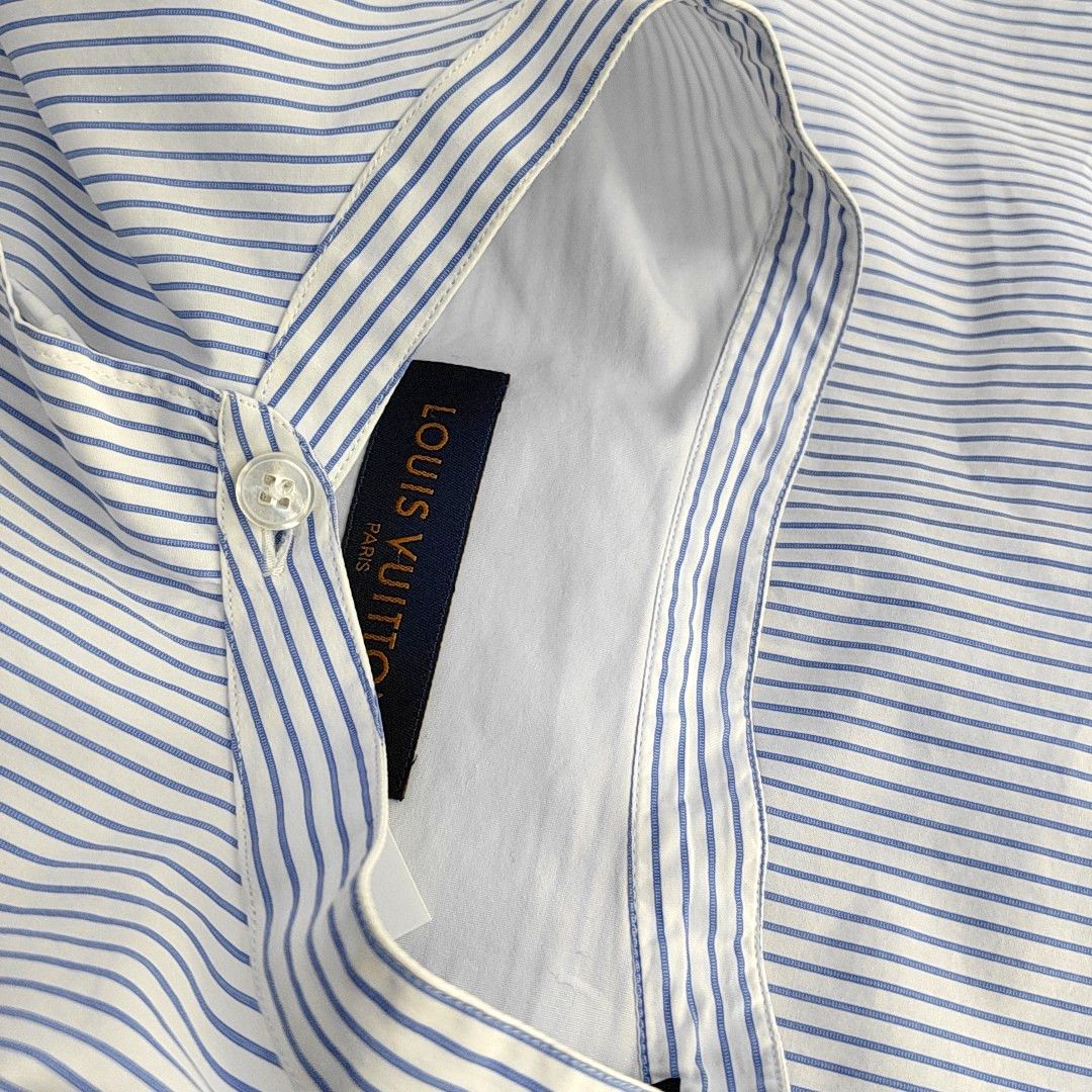 Louis Vuitton Louis Vuitton Striped Mandarin Collar Shirt L Size US L / EU 52-54 / 3 - 5 Thumbnail