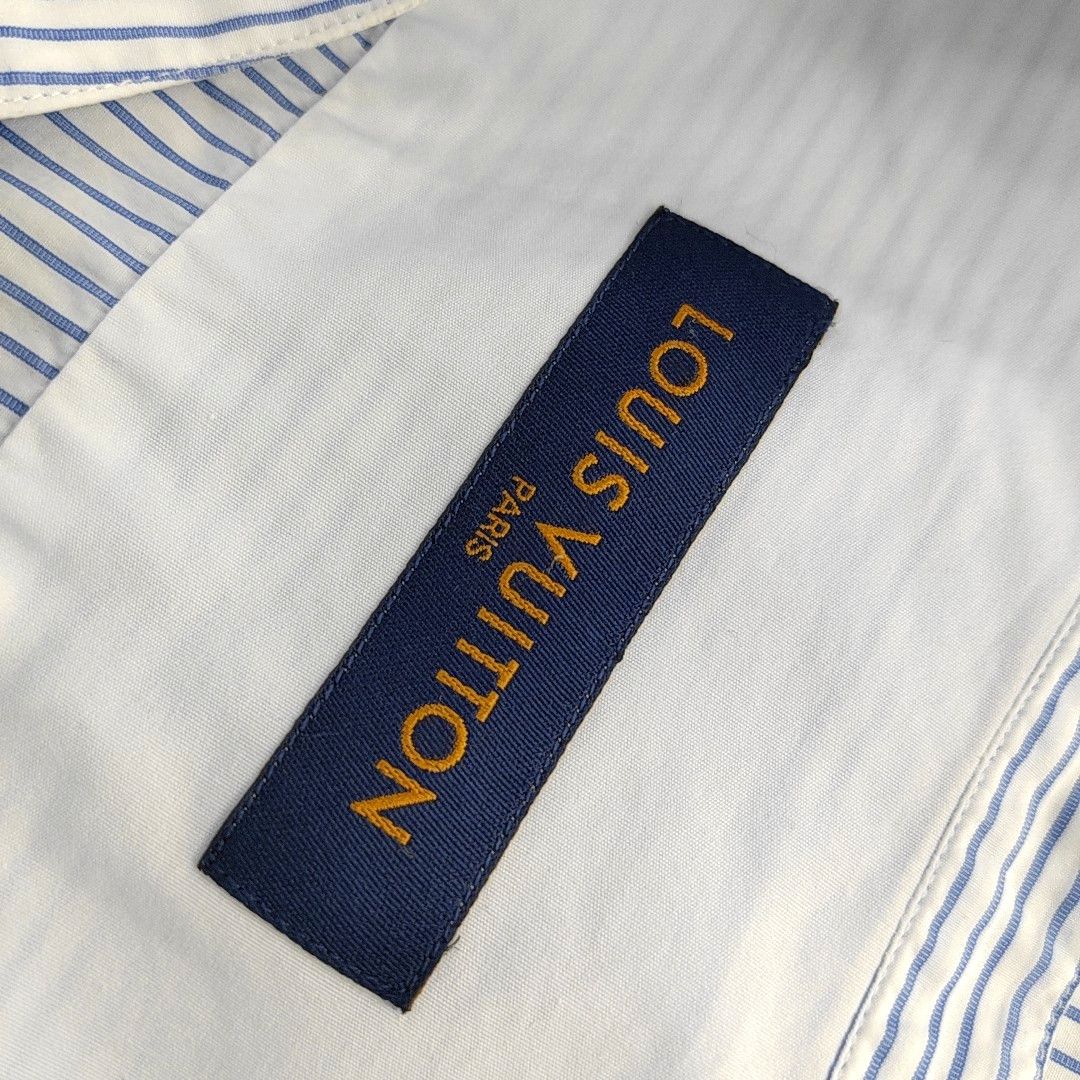 Louis Vuitton Louis Vuitton Striped Mandarin Collar Shirt L Size US L / EU 52-54 / 3 - 6 Thumbnail