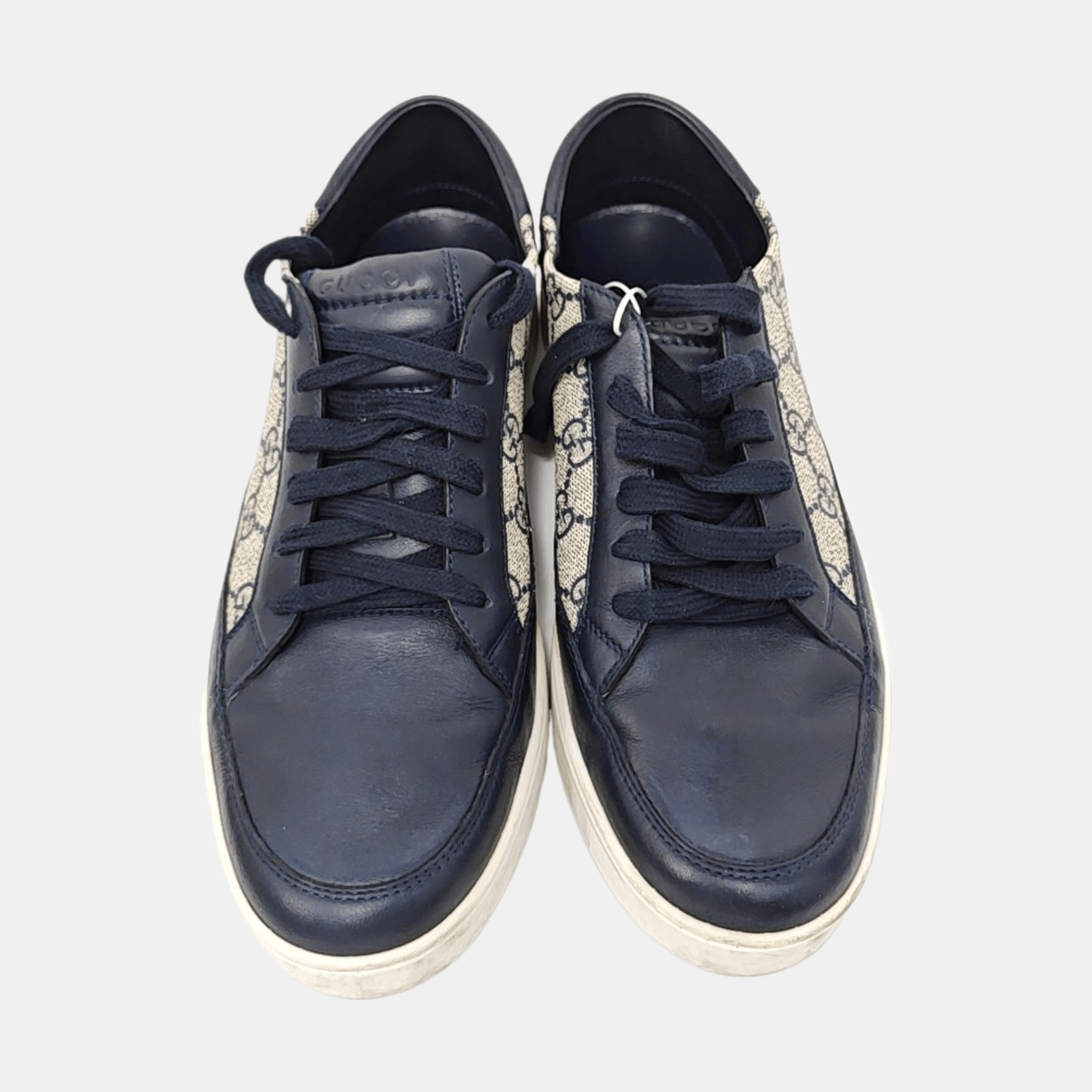 Gucci Gucci GG Supreme Blue Leather Sneakers 41 Size US 8 / EU 41 - 3 Thumbnail