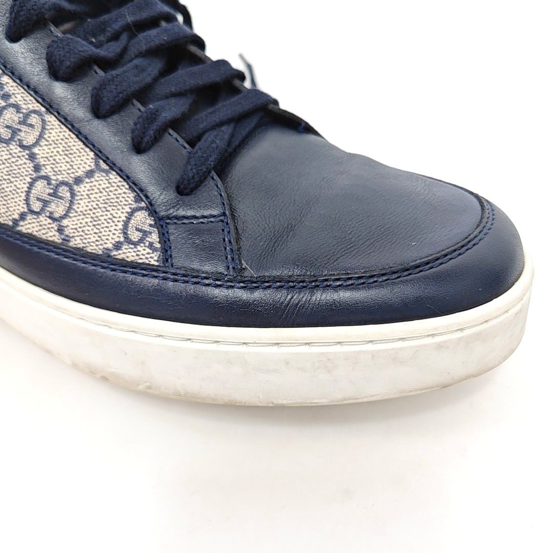 Gucci Gucci GG Supreme Blue Leather Sneakers 41 Size US 8 / EU 41 - 7 Thumbnail