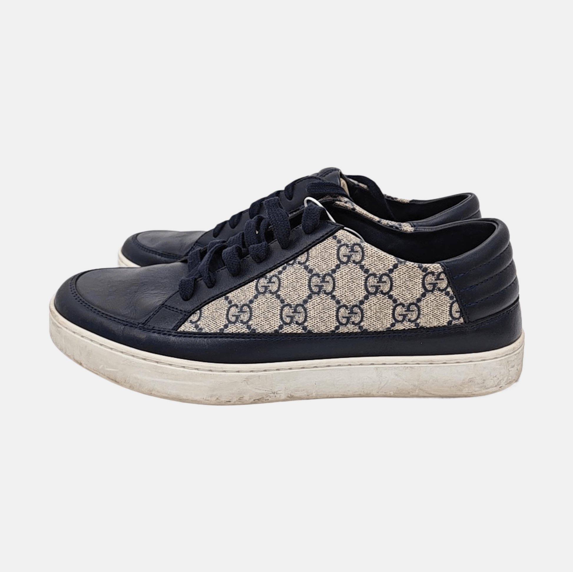 Gucci Gucci GG Supreme Blue Leather Sneakers 41 Size US 8 / EU 41 - 6 Thumbnail