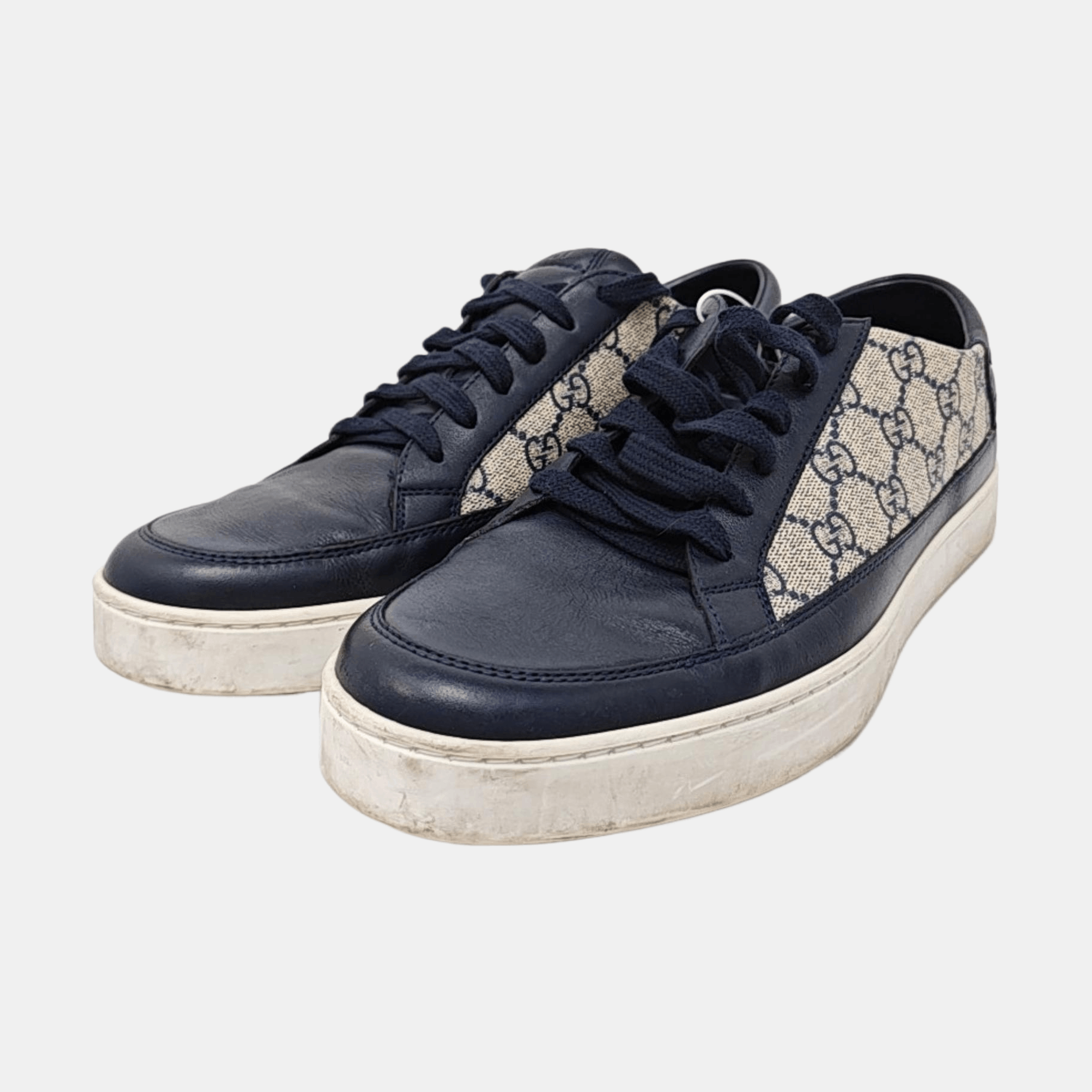 Gucci Gucci GG Supreme Blue Leather Sneakers 41 Size US 8 / EU 41 - 2 Thumbnail