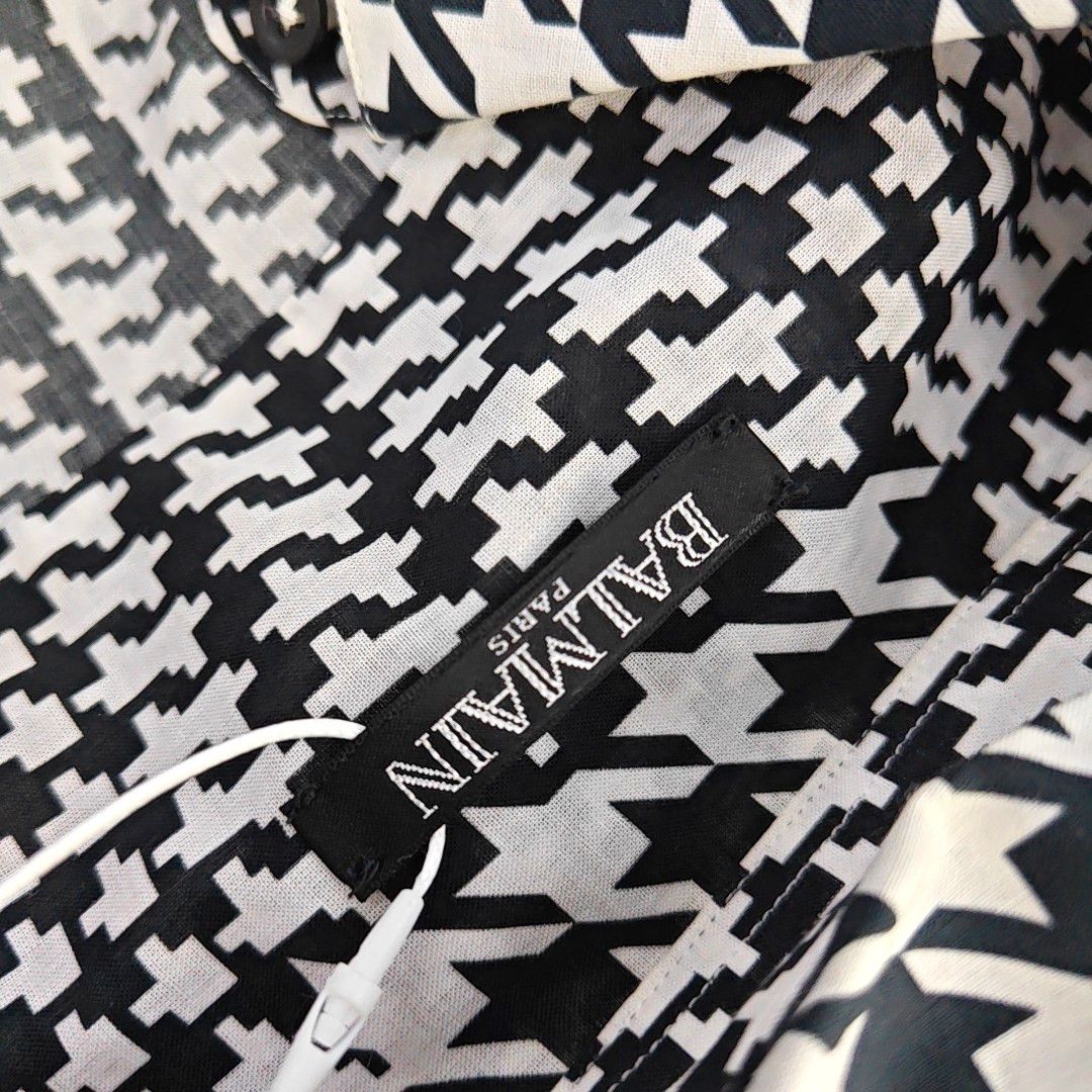 Balmain Balmain Houndstooth Cotton Shirt 38 Size US S / EU 44-46 / 1 - 7 Thumbnail