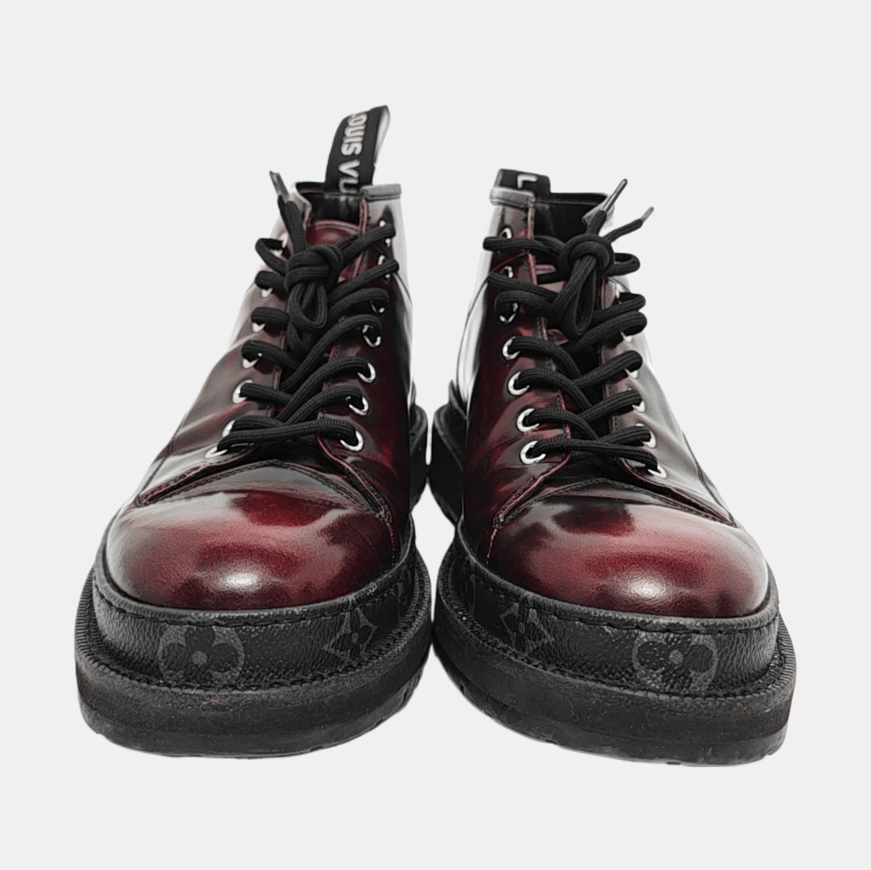 Louis Vuitton Louis Vuitton Burgundy Leather High Top Sneakers 7 Size US 8 / EU 41 - 3 Thumbnail