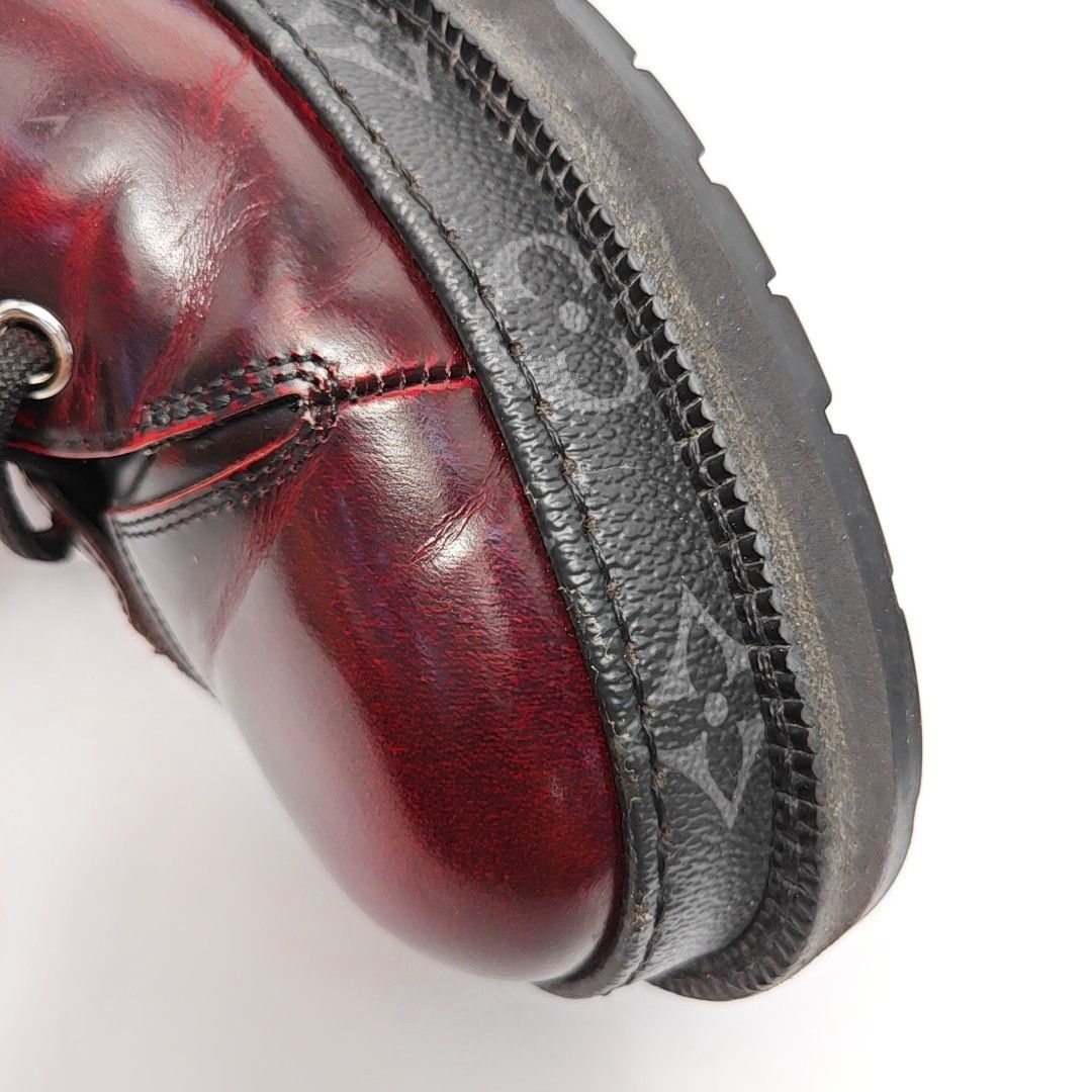 Louis Vuitton Louis Vuitton Burgundy Leather High Top Sneakers 7 Size US 8 / EU 41 - 8 Thumbnail