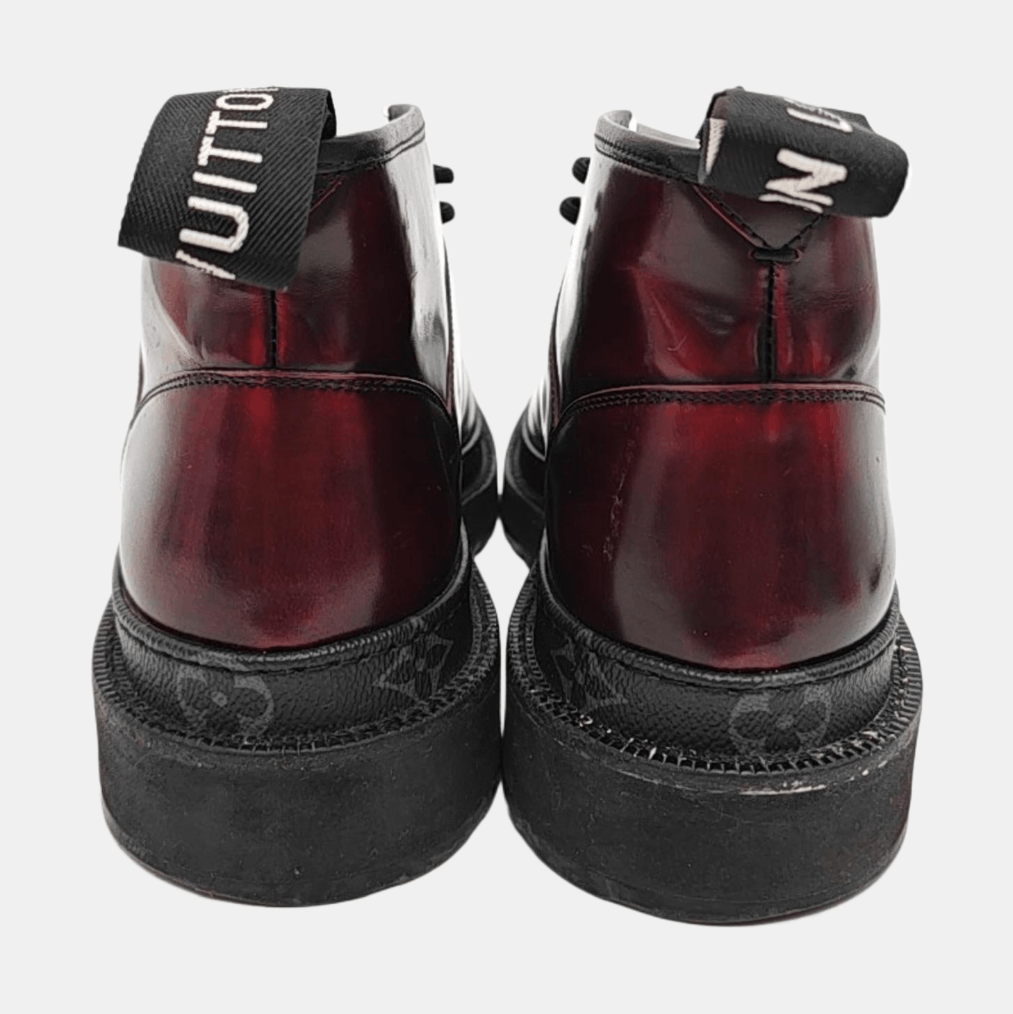 Louis Vuitton Louis Vuitton Burgundy Leather High Top Sneakers 7 Size US 8 / EU 41 - 4 Thumbnail