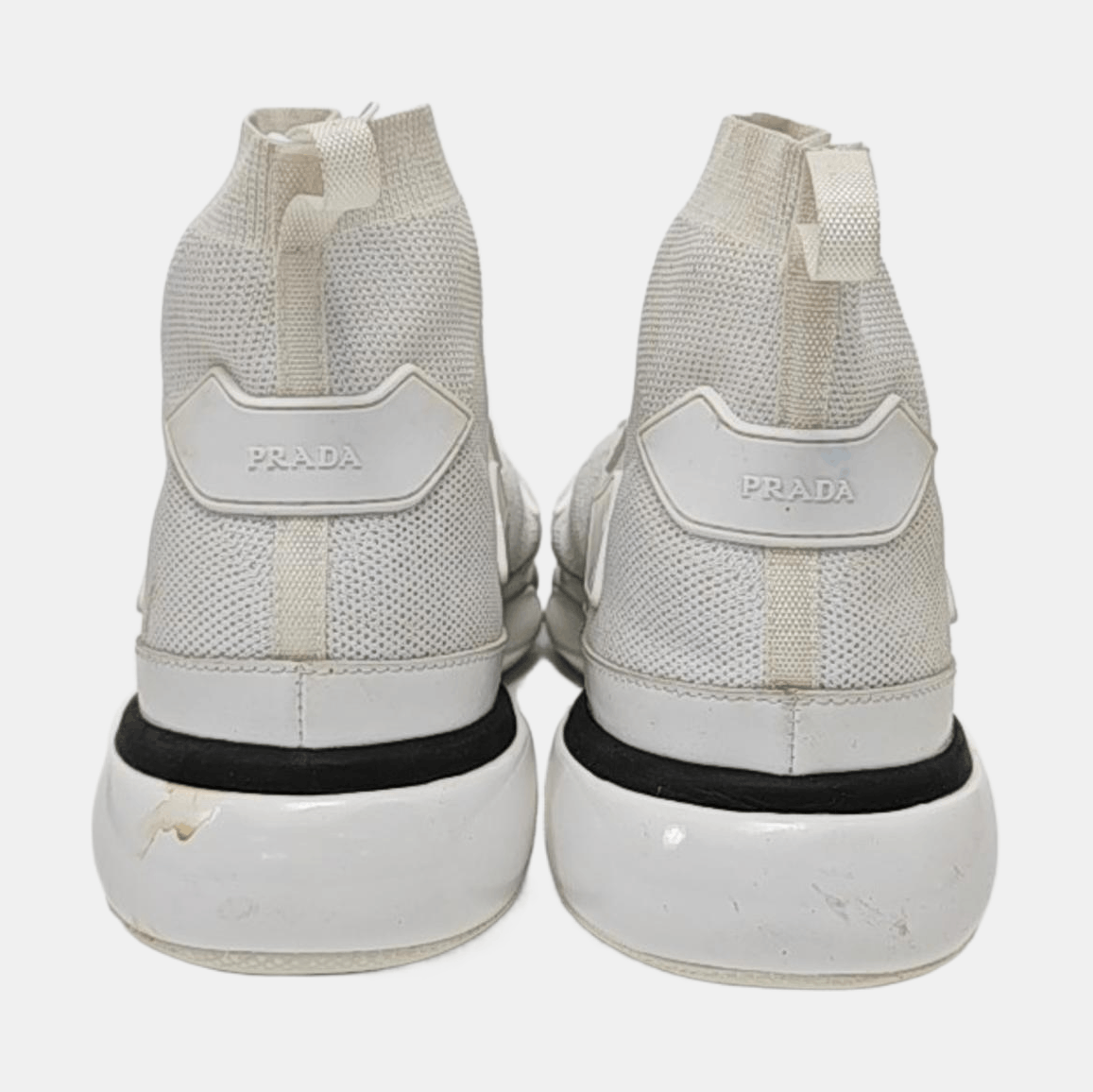 Prada Prada White Fabric Sock Sneakers Size 8 Size US 8 / EU 41 - 4 Thumbnail