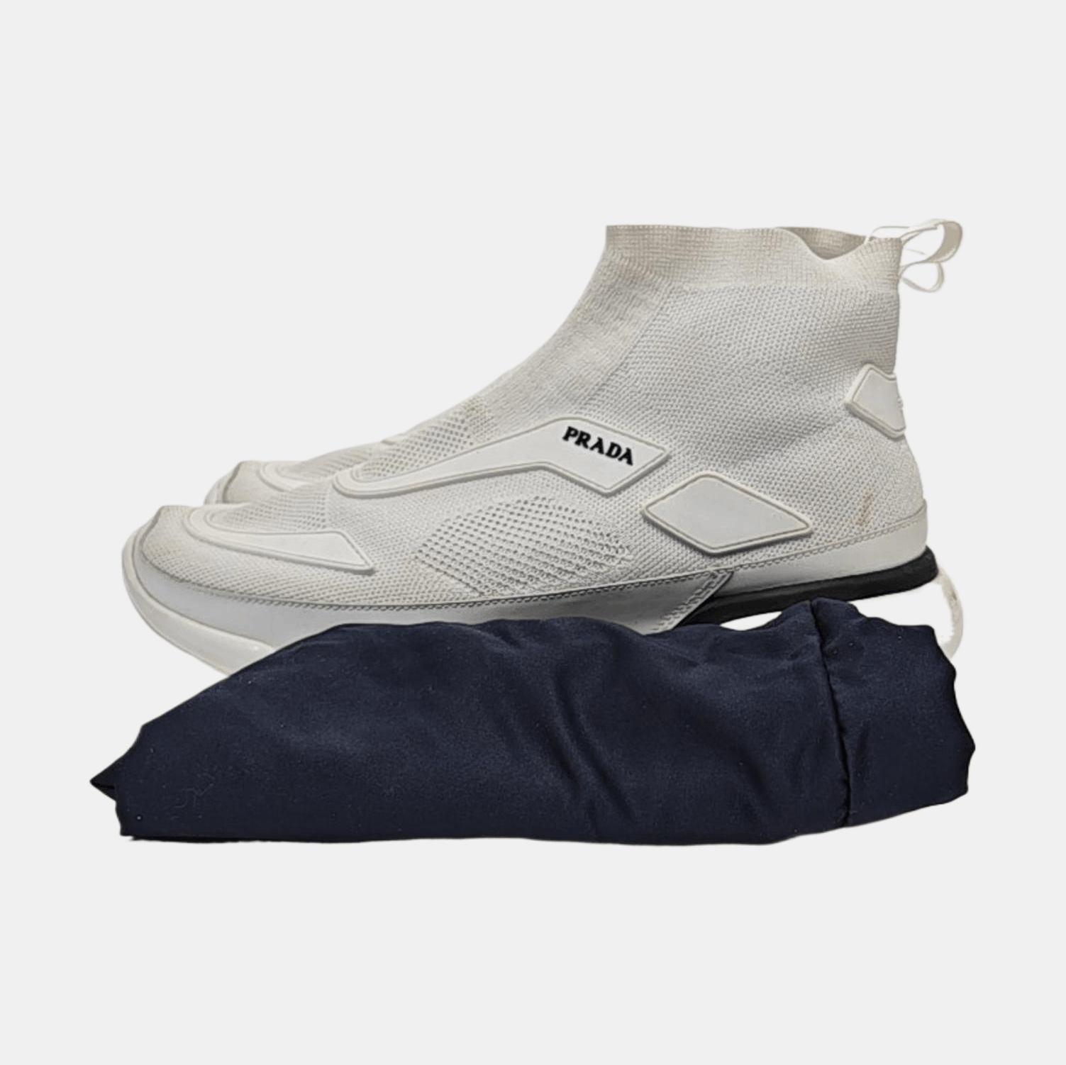 Prada Prada White Fabric Sock Sneakers Size 8 Size US 8 / EU 41 - 6 Thumbnail