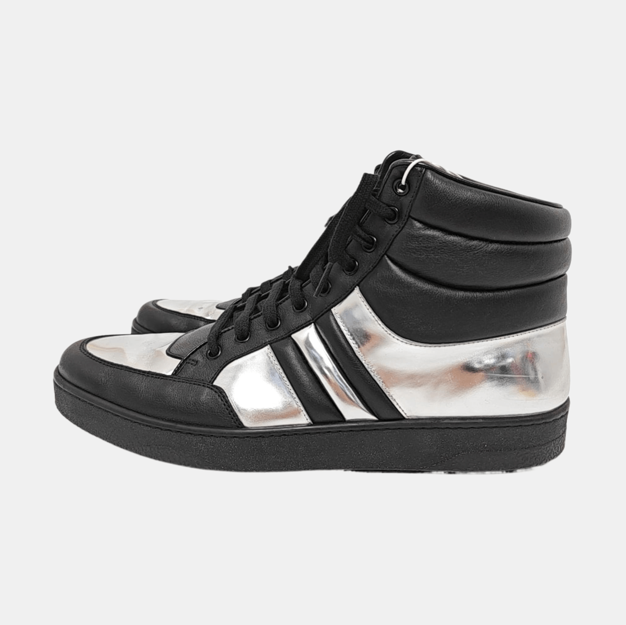 Gucci Gucci Metallic Silver Leather High Top Sneakers 13 Size US 13 / EU 46 - 6 Thumbnail