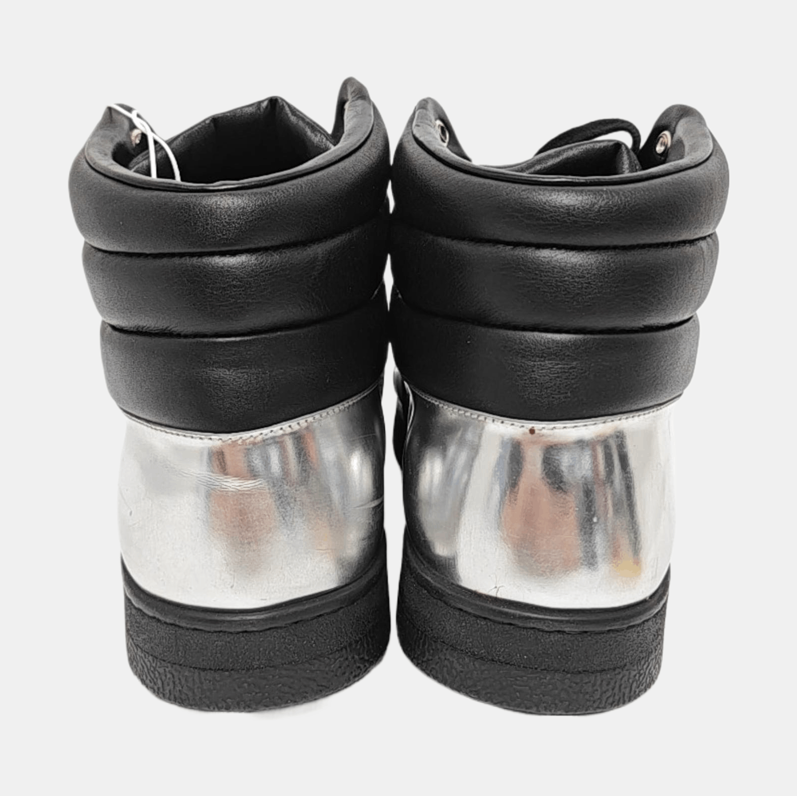 Gucci Gucci Metallic Silver Leather High Top Sneakers 13 Size US 13 / EU 46 - 4 Thumbnail