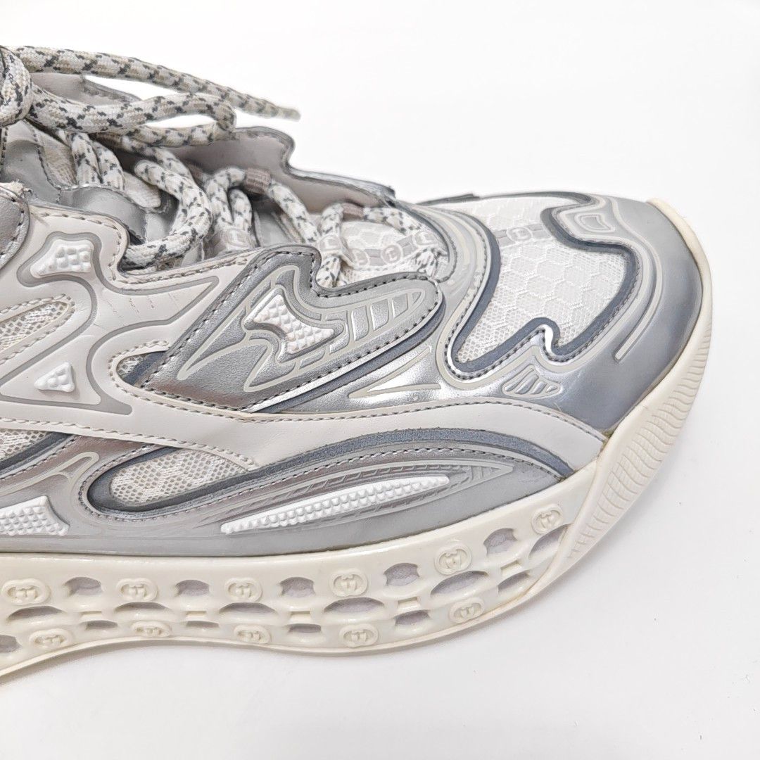 Gucci Gucci Silver Metallic Mesh Low-Top Sneakers 9 Size US 9 / EU 42 - 7 Thumbnail