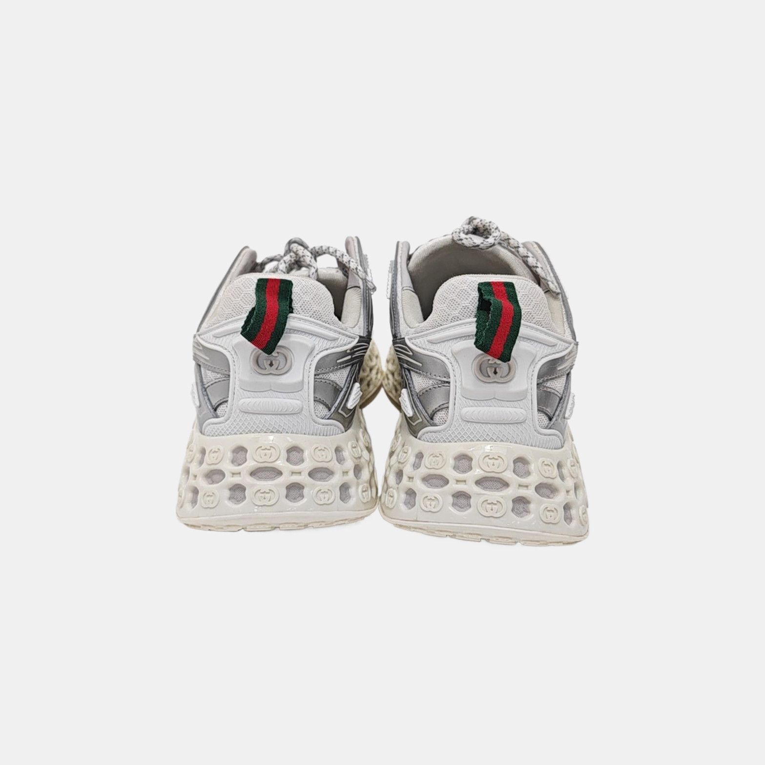 Gucci Gucci Silver Metallic Mesh Low-Top Sneakers 9 Size US 9 / EU 42 - 4 Thumbnail